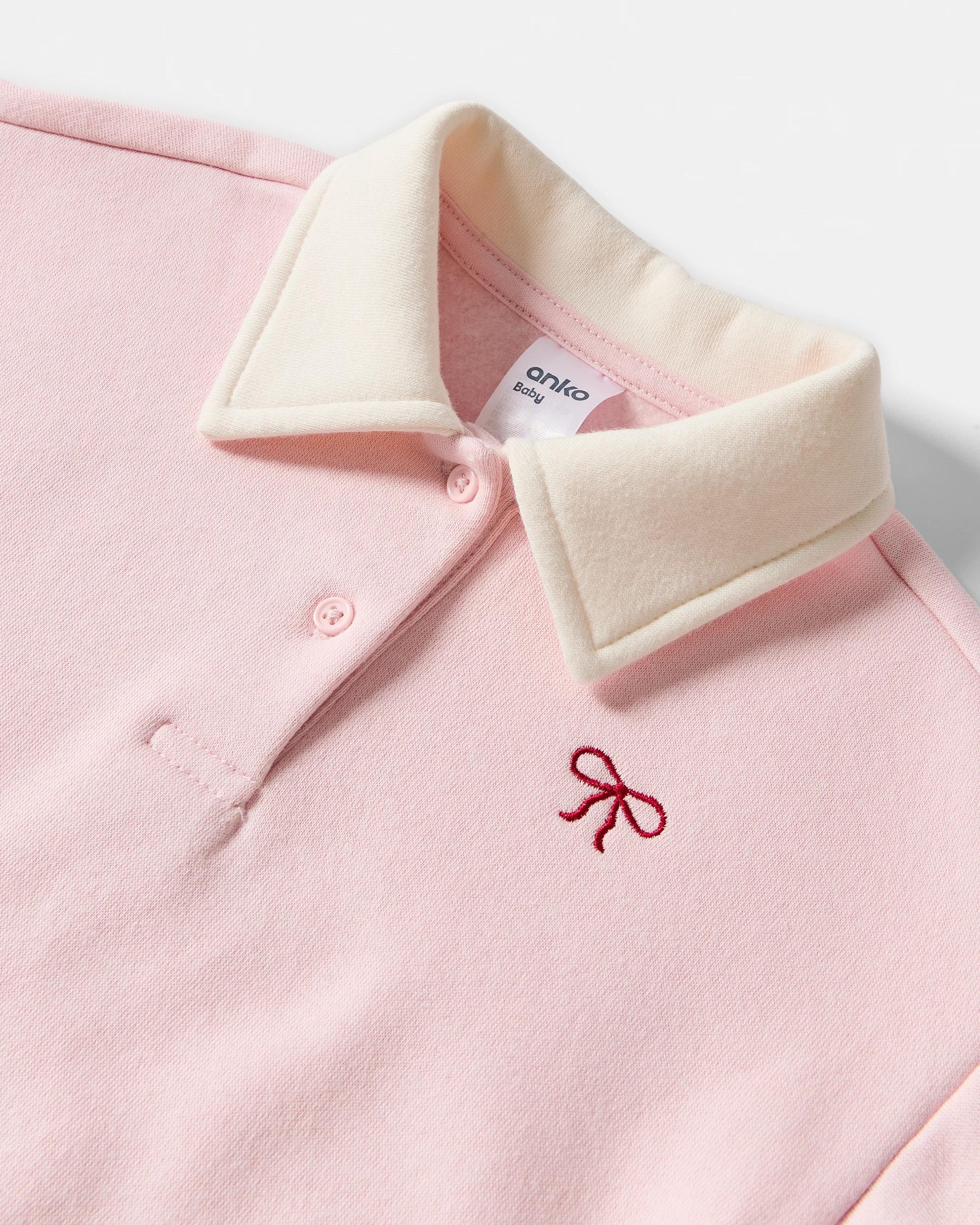 3 Australian Cotton Rugby Sweatshirt Pnk Bow, 3 of 3