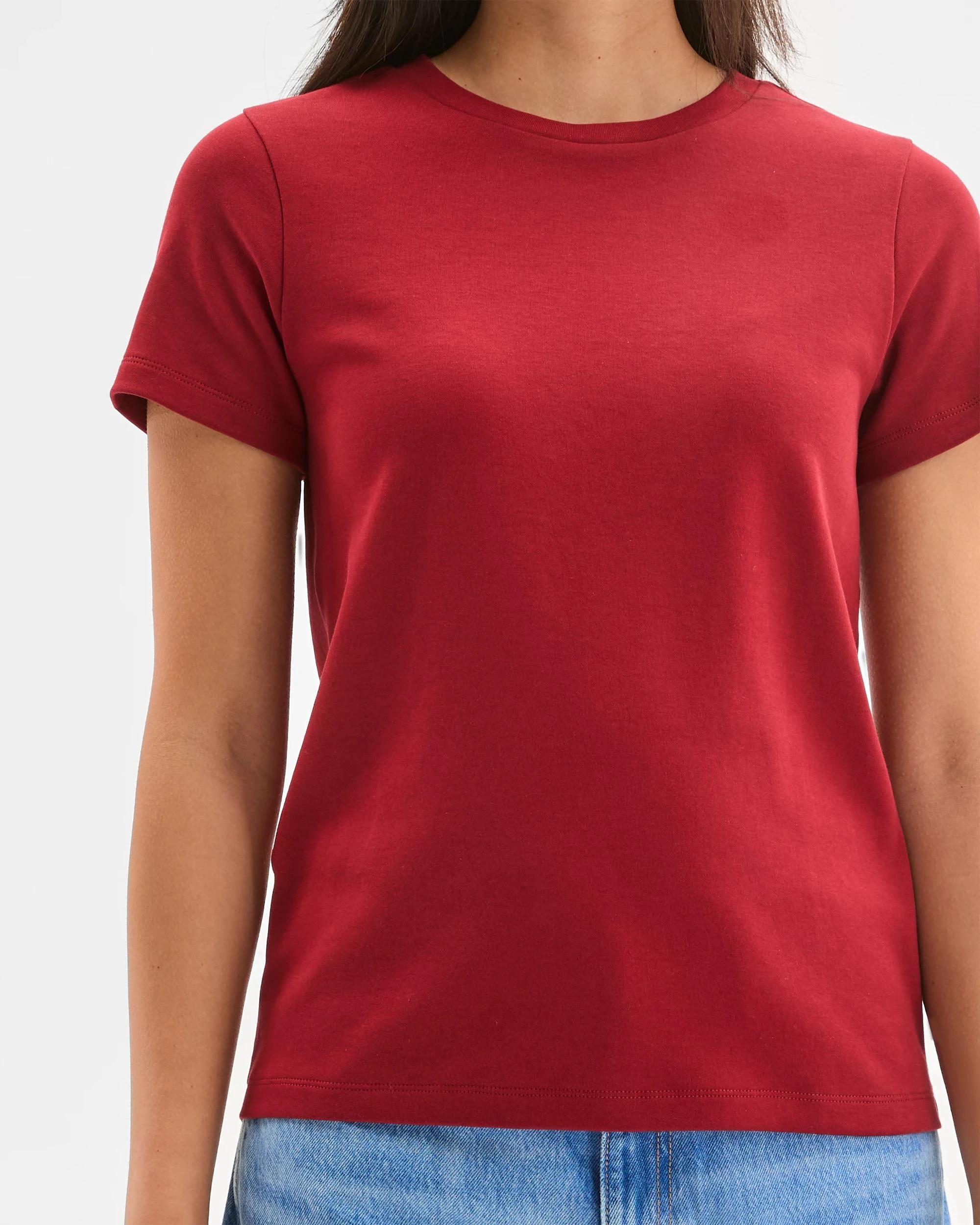 3 Target Australian Cotton Interlock Neat T-Shirt GARNET, 3 of 5