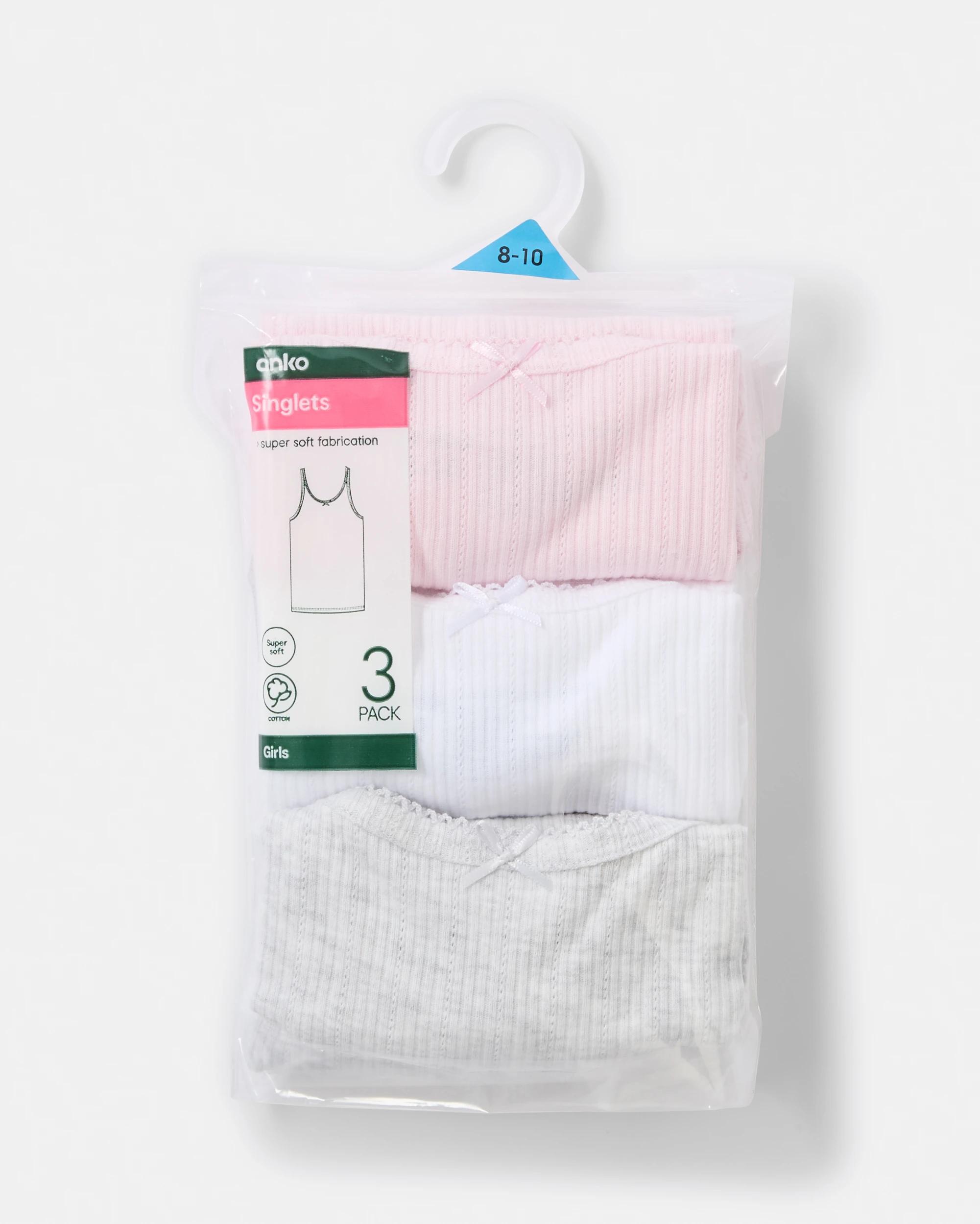 6 3 Pack Pointelle Singlets Pnk Singlt, 6 of 6