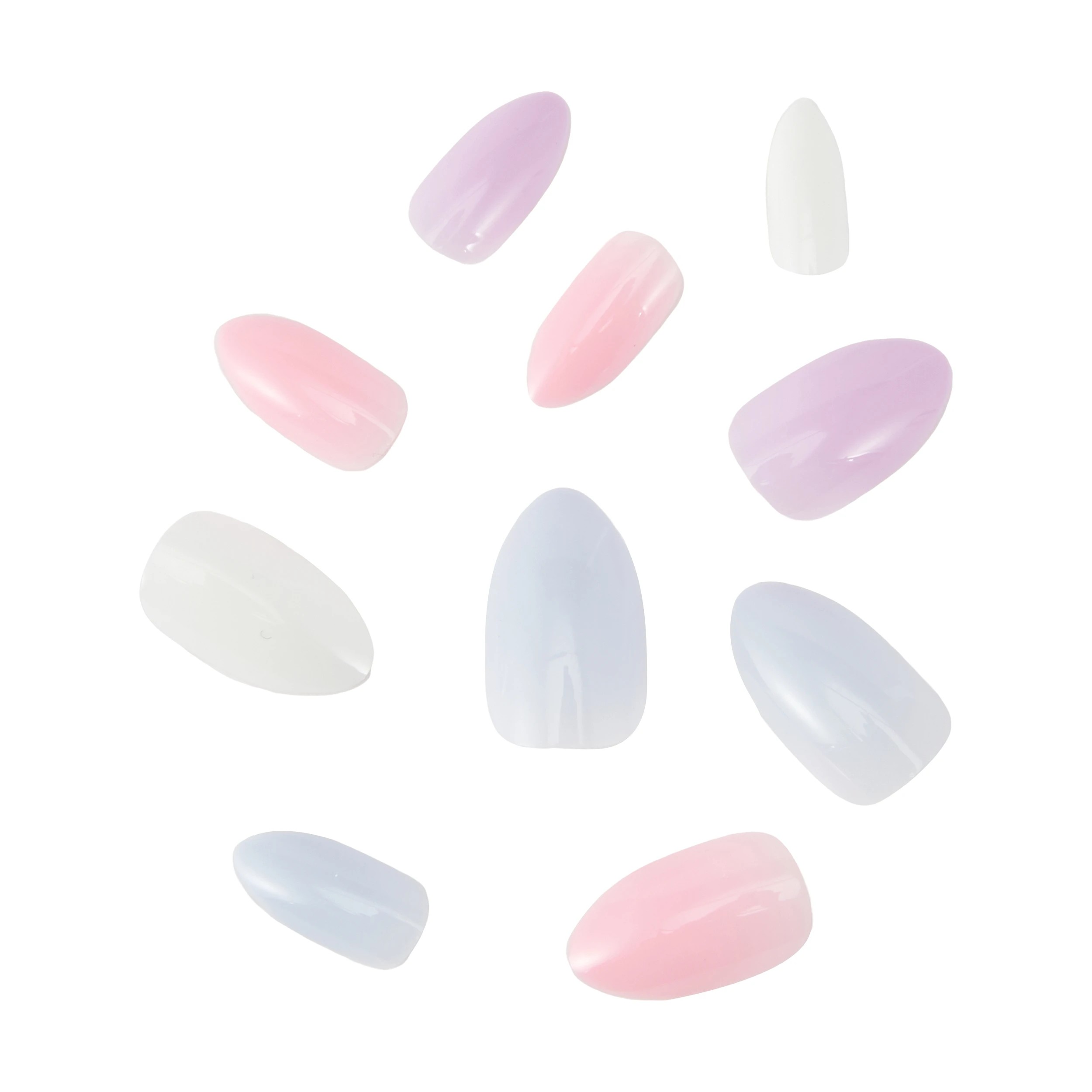 2 OXX Cosmetics 100 Pack Artificial Nails with Adhesive - Almond Shape, 4 Pastels, 2 of 4