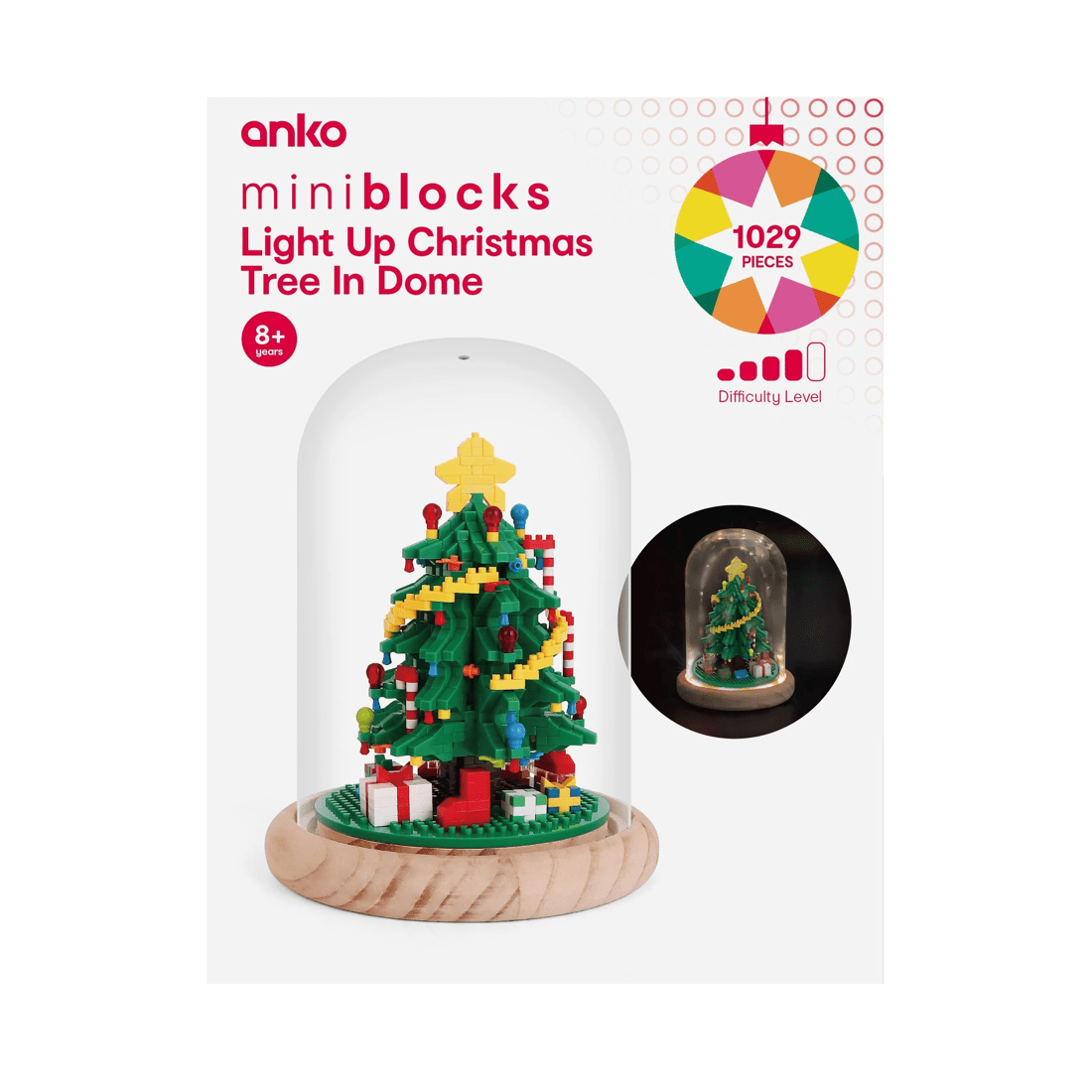 1 1029 Piece Mini Blocks: Light Up Christmas Tree In Dome, 1 of 4