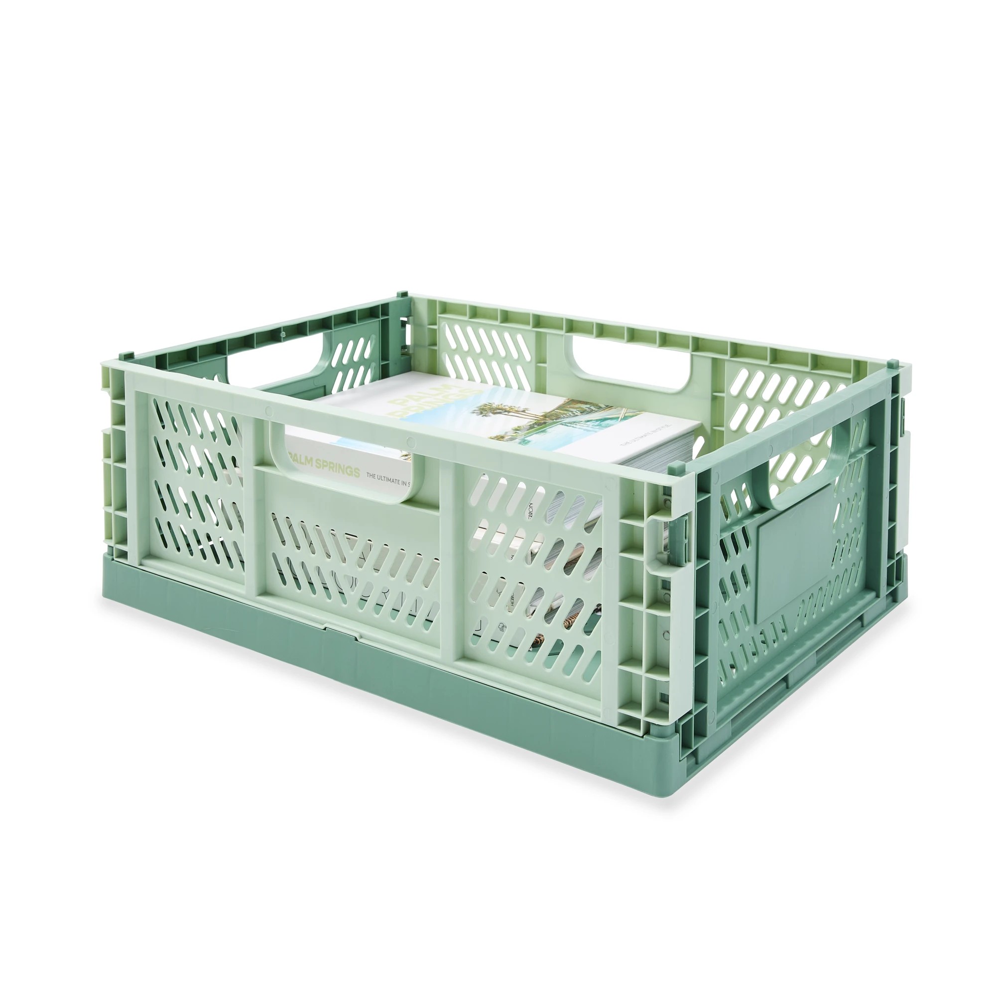1 15L Collapsible Crate - Medium, Green, 1 of 10