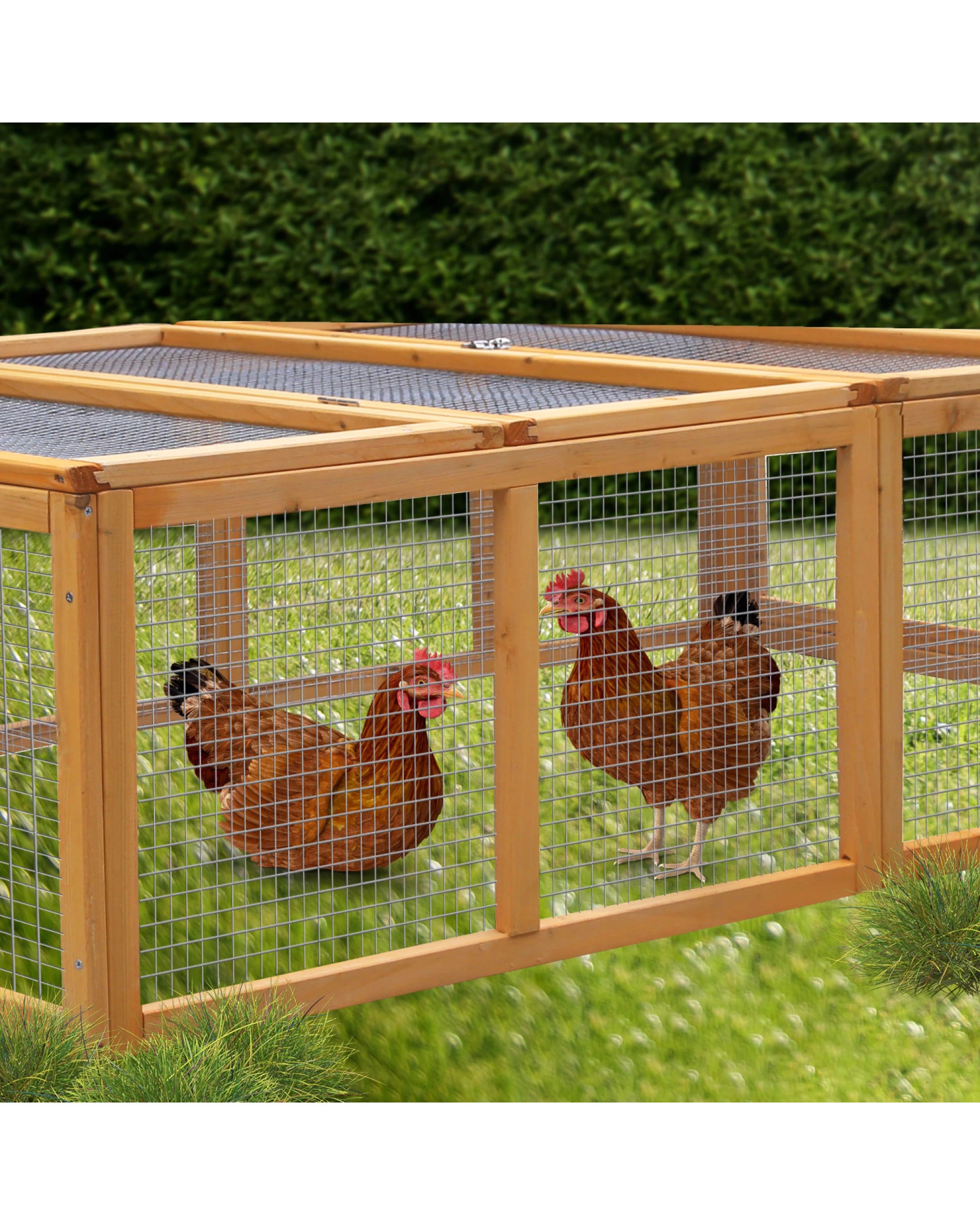 6 Furtastic Rectangular Wooden Chicken Coop and Rabbit Hutch - Brown, 6 of 6