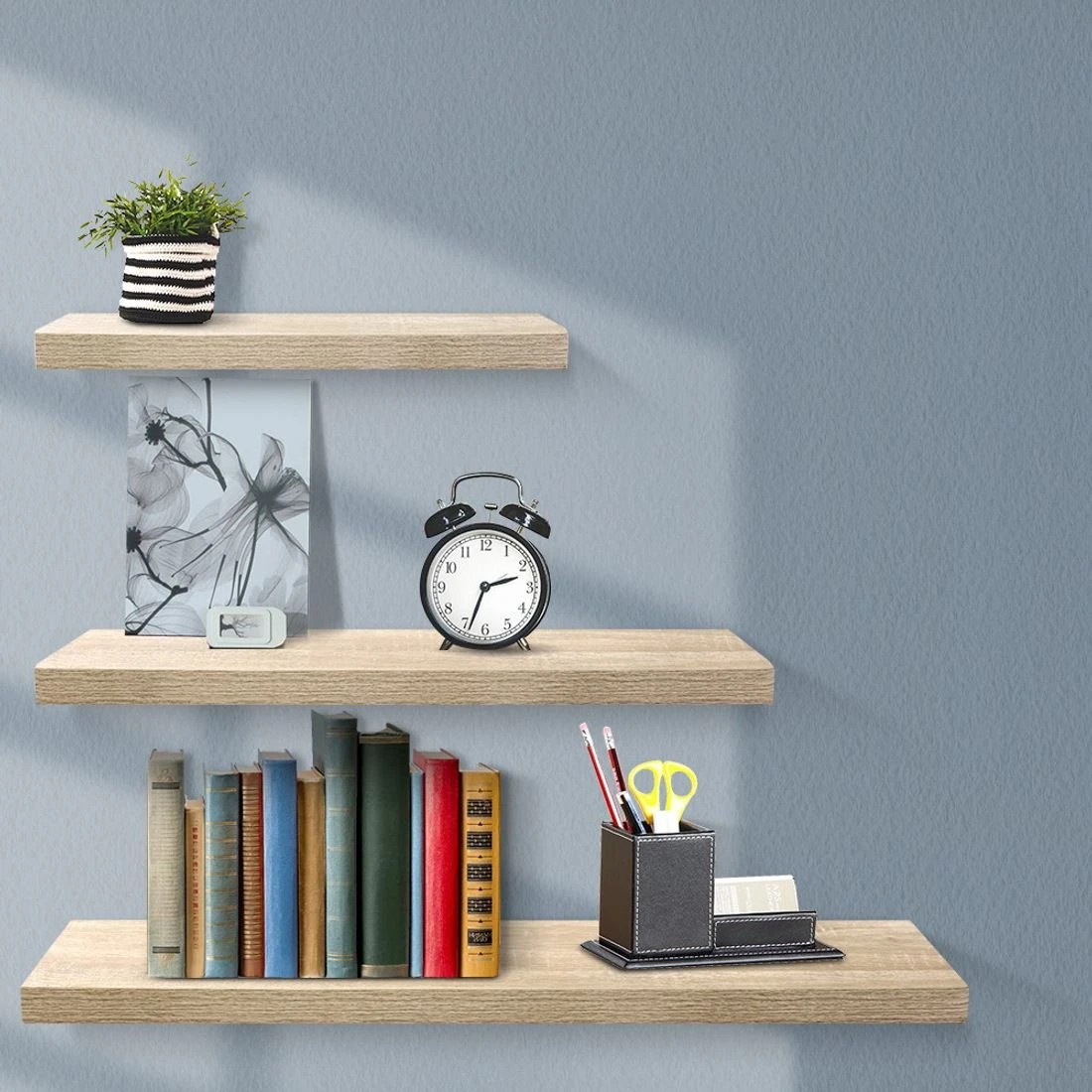 1 Artiss Floating Wall Shelf Set of 3 - Natural, 1 of 7