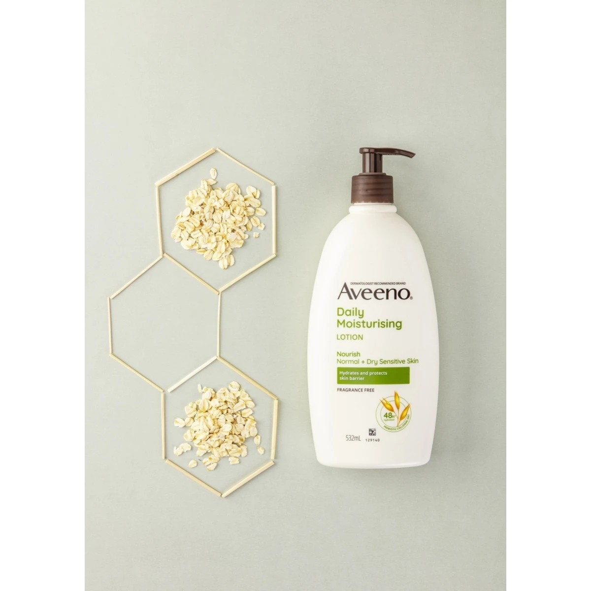 3 Aveeno Daily Moisturising Fragrance Free Body Lotion 532ml, 3 of 4