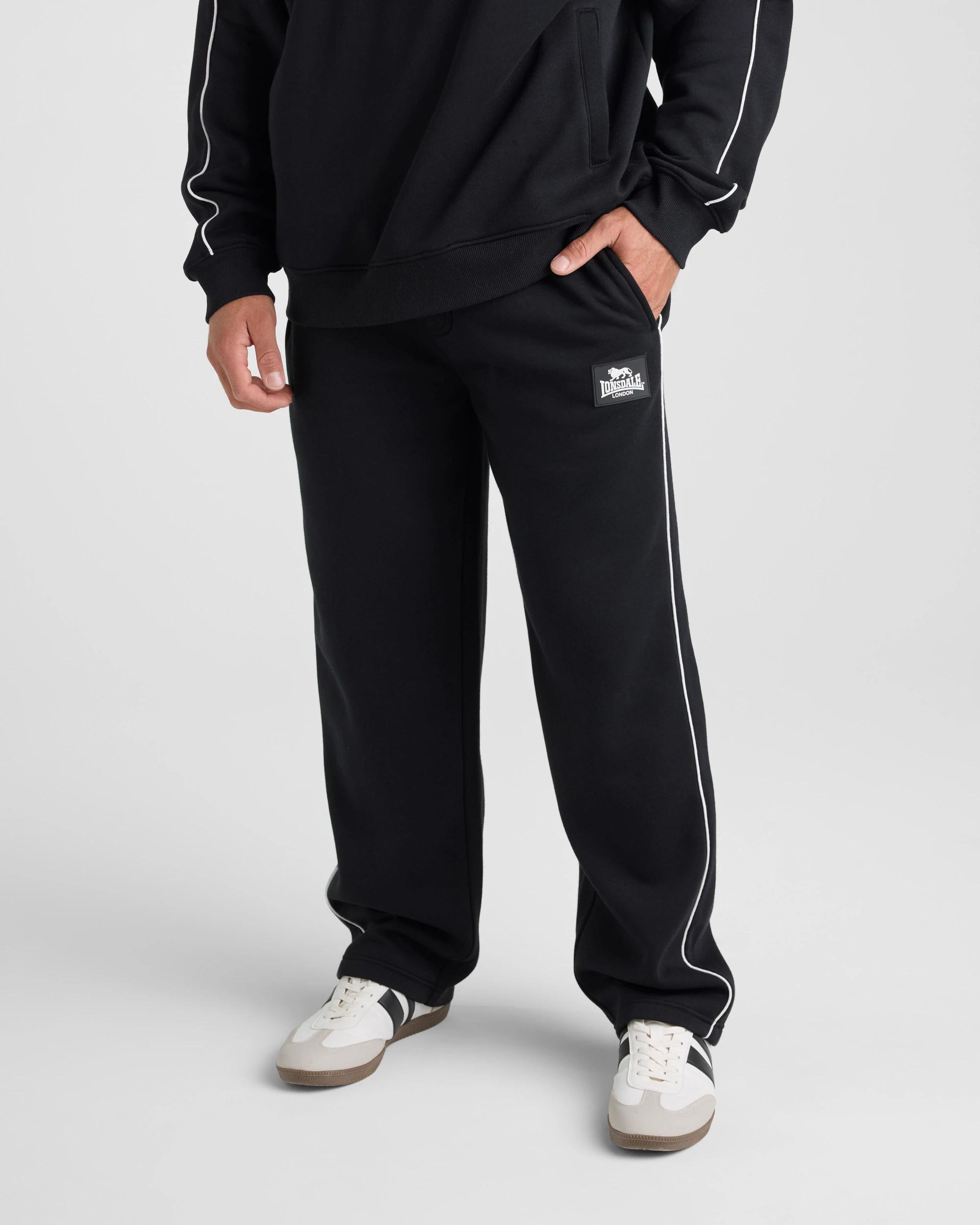 1 Lonsdale London Sport Straight Leg Track Pant BLACK, 1 of 5