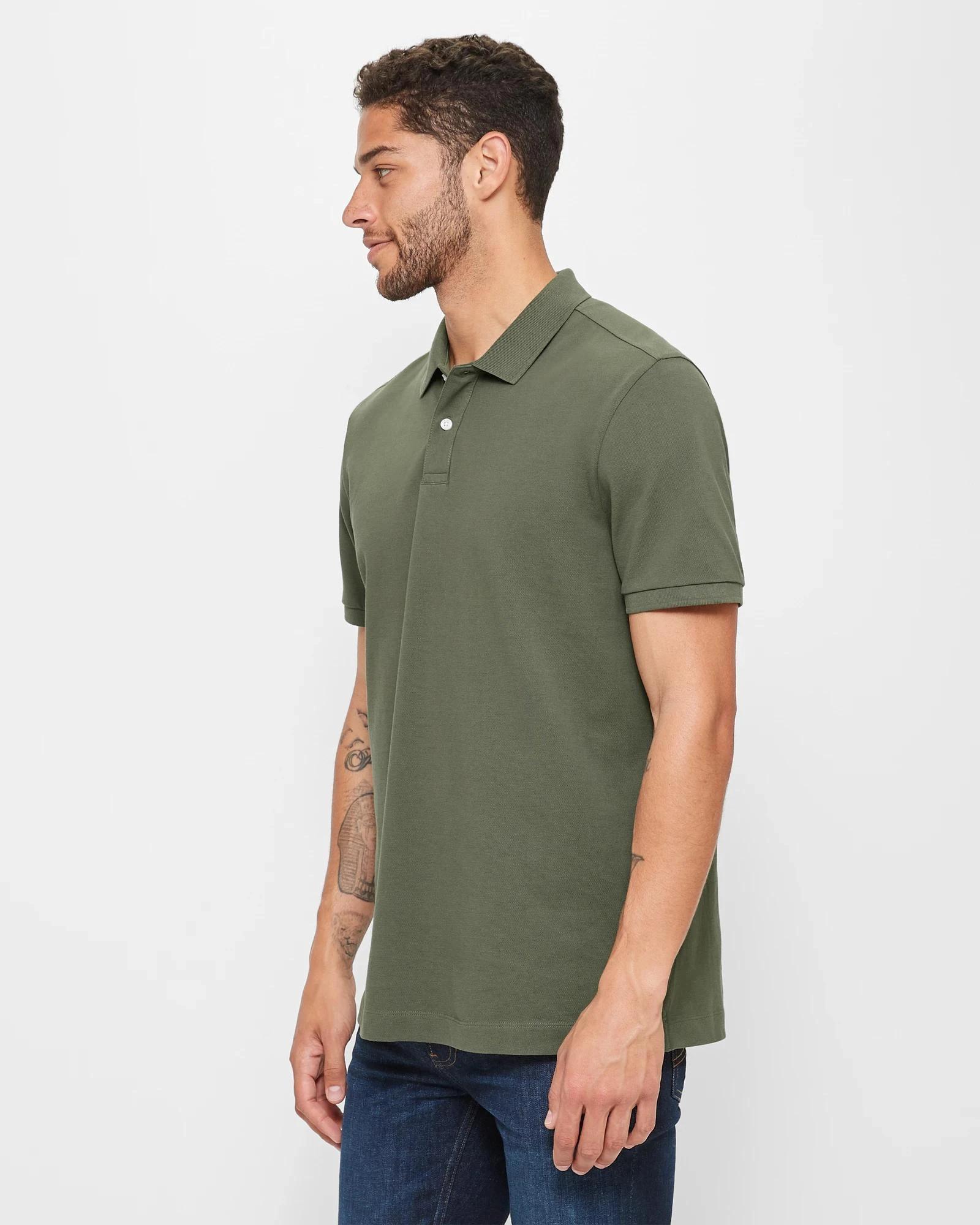 3 Target Australian Cotton Pique Polo Shirt KHAKI, 3 of 6