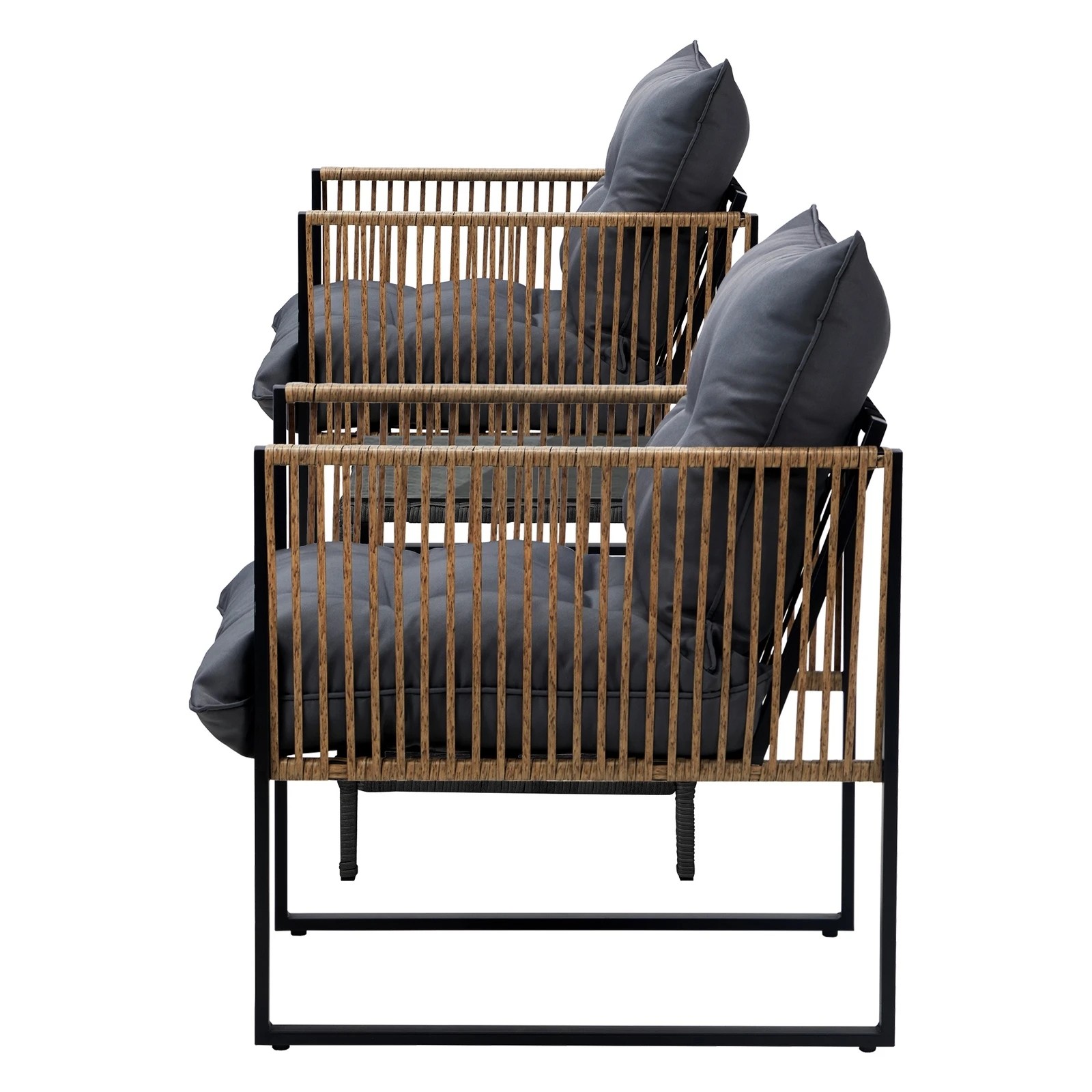 6 Livsip 2 Seater Outdoor Patio Set Rattan Table Garden Lounge Setting Furniture
 - Multi, 6 of 10