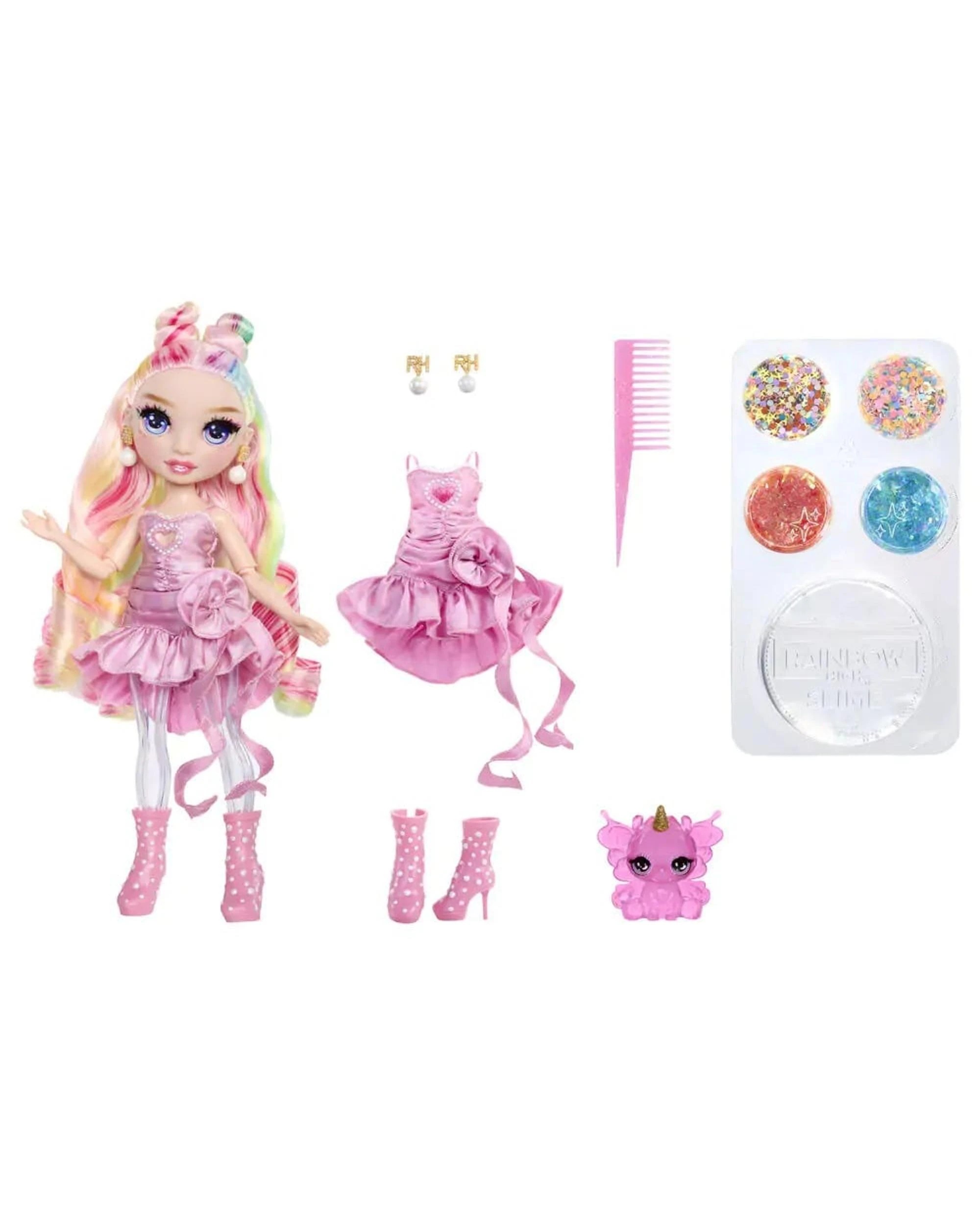 2 Rainbow High Rainbow Shimmers Bella Parker Fashion Doll with Slime - Pink, 2 of 7