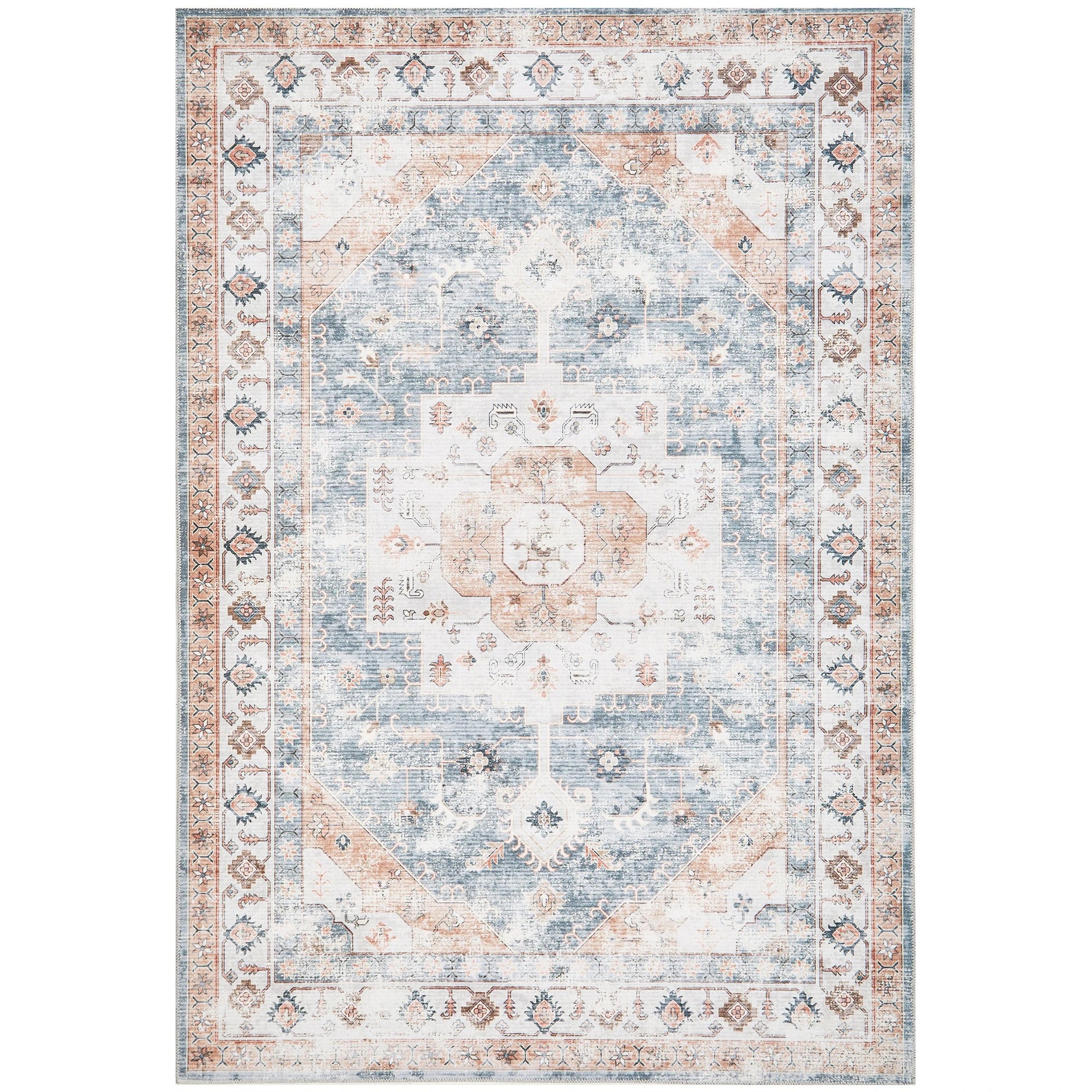 1 Common Ground Rugs Vitality Dawn 220x150cm - Medium Washable Pet Friendly Rug - Blue, 1 of 9