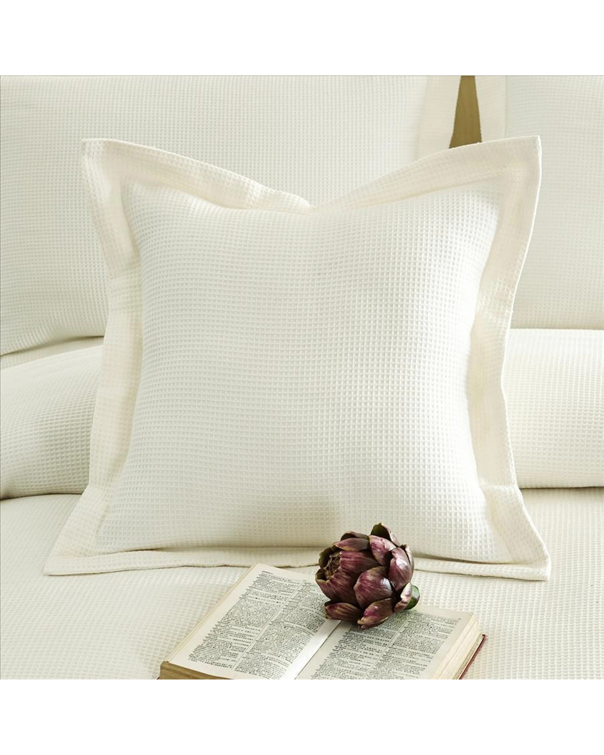 2 Cotton More 2pc Waffle European Cushion Cover Set 100% Cotton 65x65cm - Beige, 2 of 4