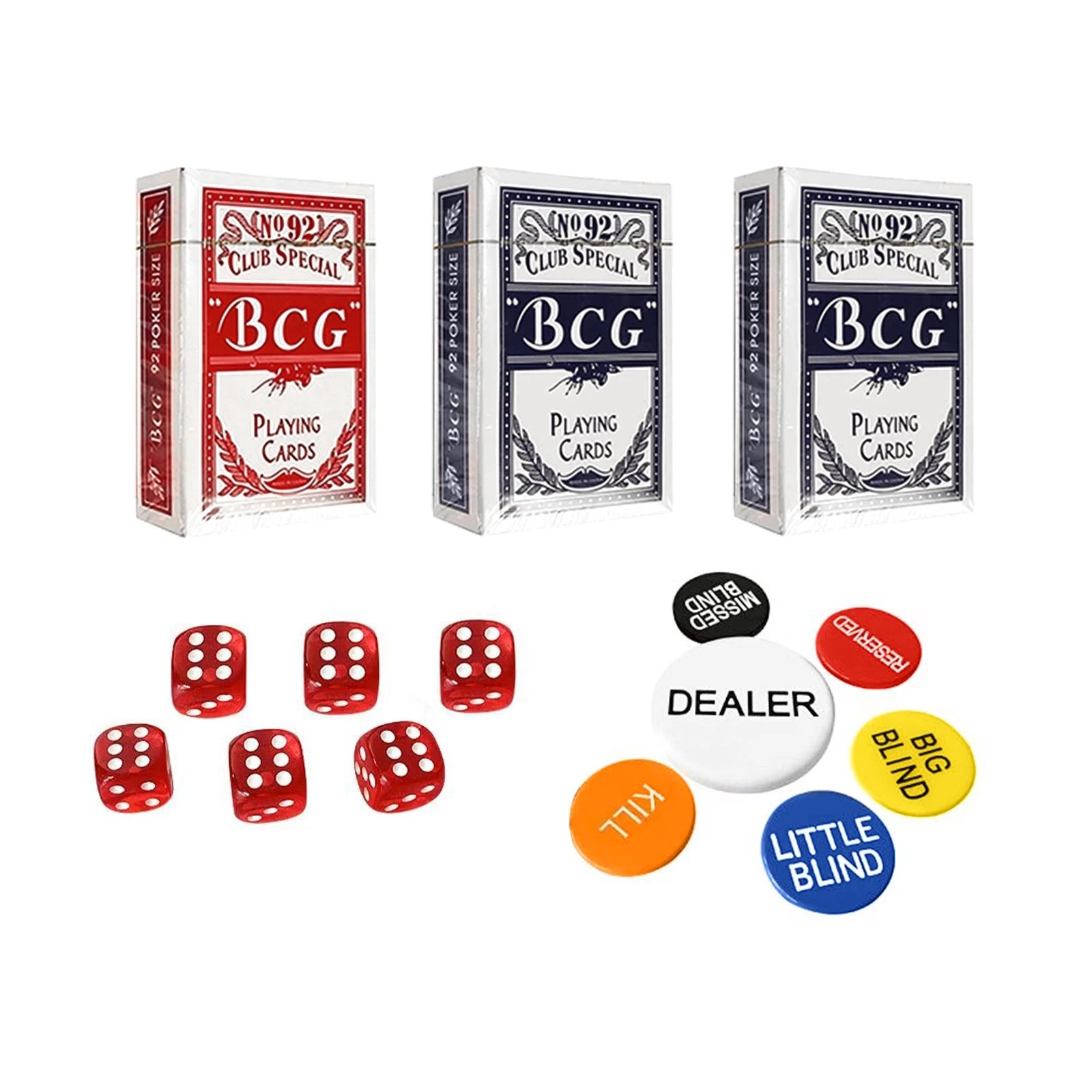 6 Ausway 1000PCS Texas Hold'em Poker Chip Set with Aluminium Trolley Case, 11.5g Casino Chips, Cards & Dice, 6 of 6