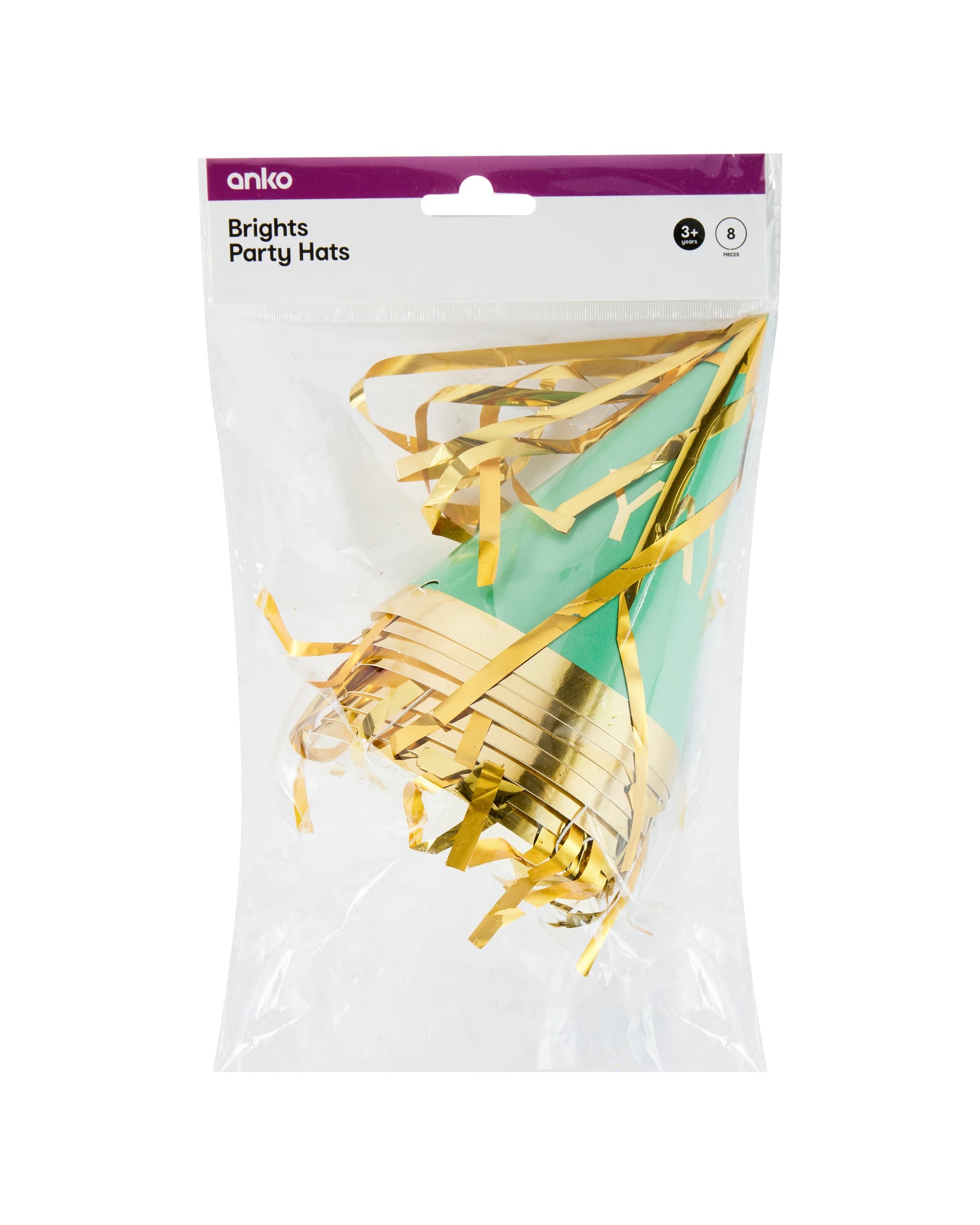 3 8 Piece Bright Party Hats, 3 of 3