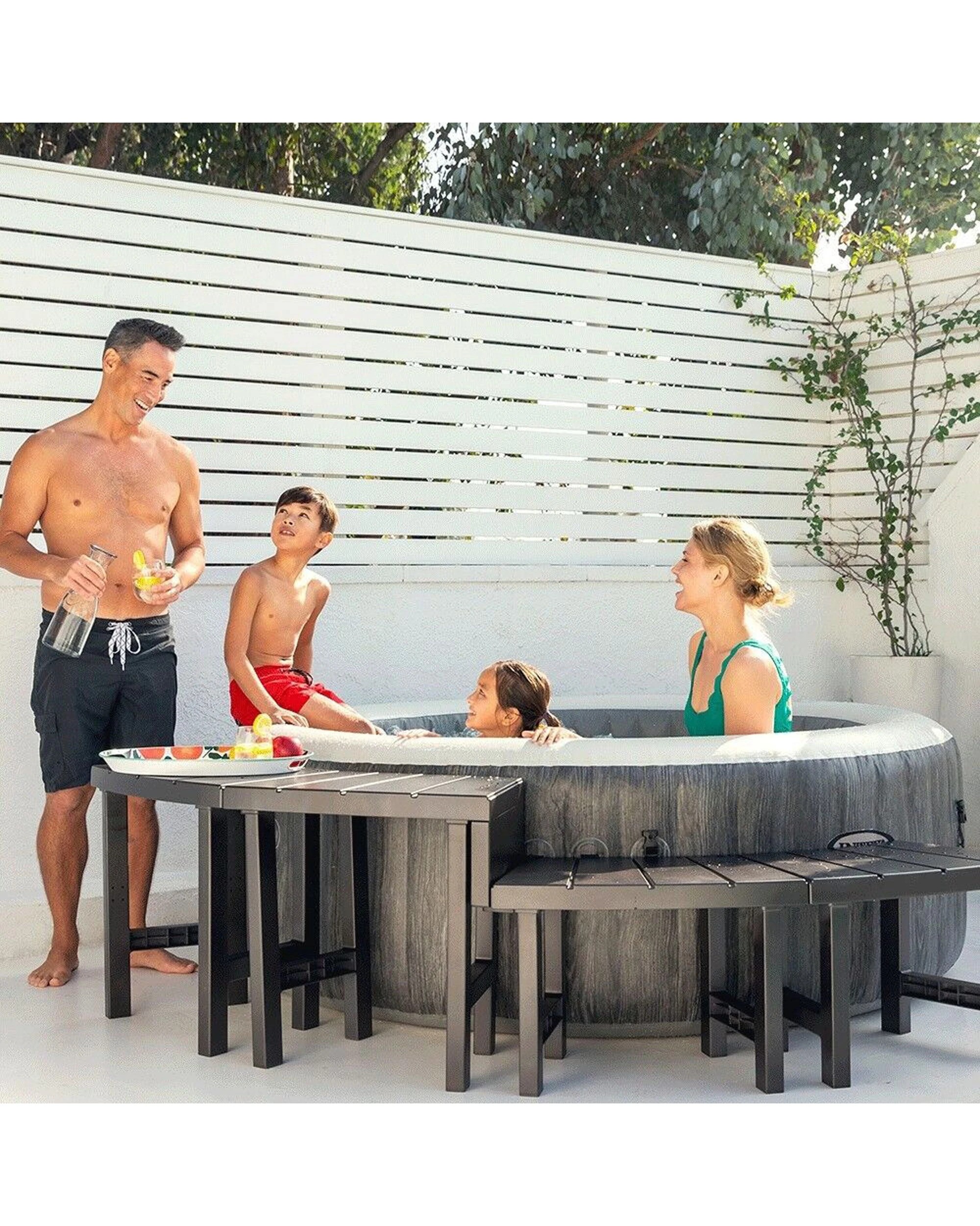 3 Intex 4pc Medium And Tall Spa Outdoor Deck Bench Set - Brown, 3 of 4