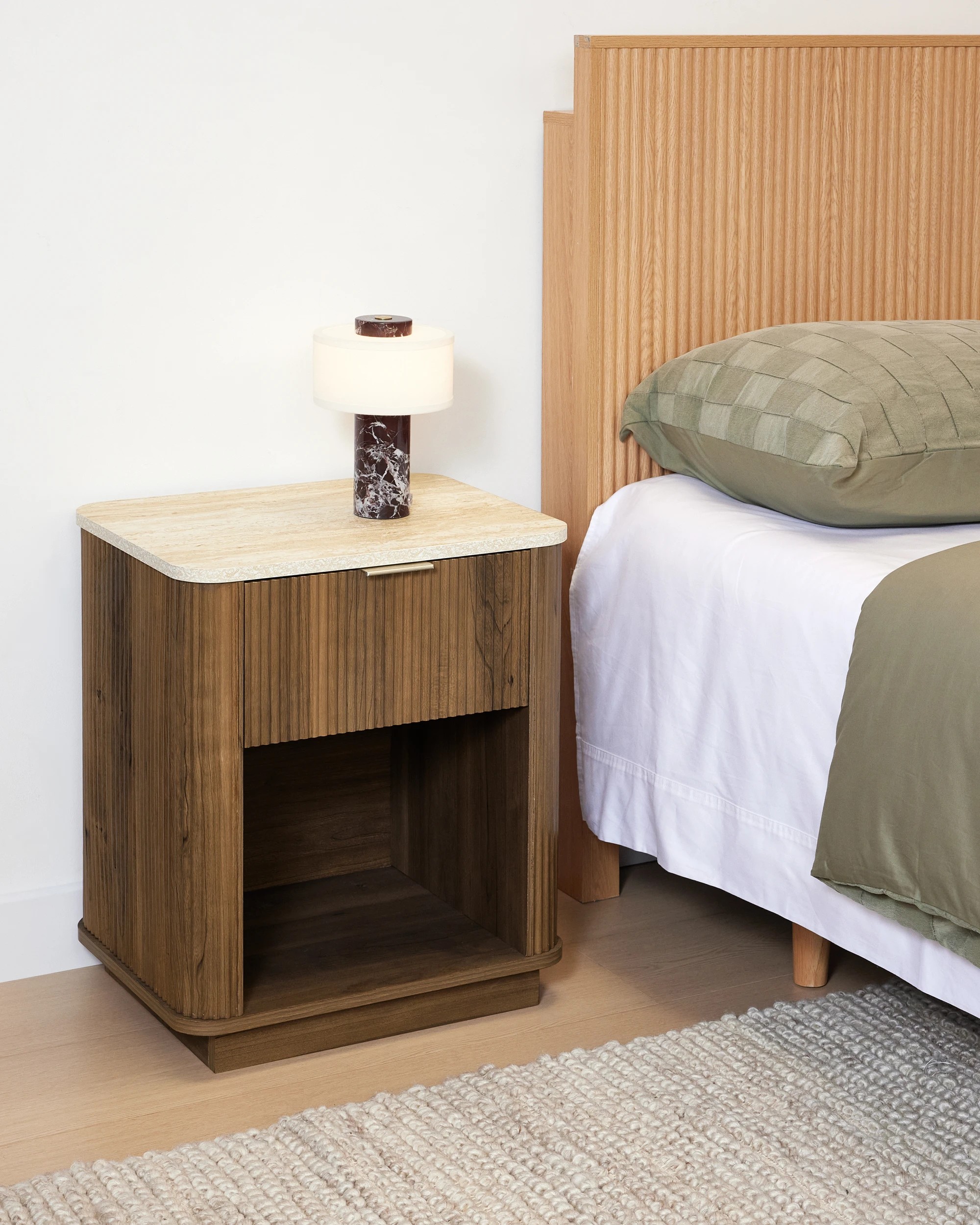 1 Claire Bedside Table - Walnut, 1 of 8