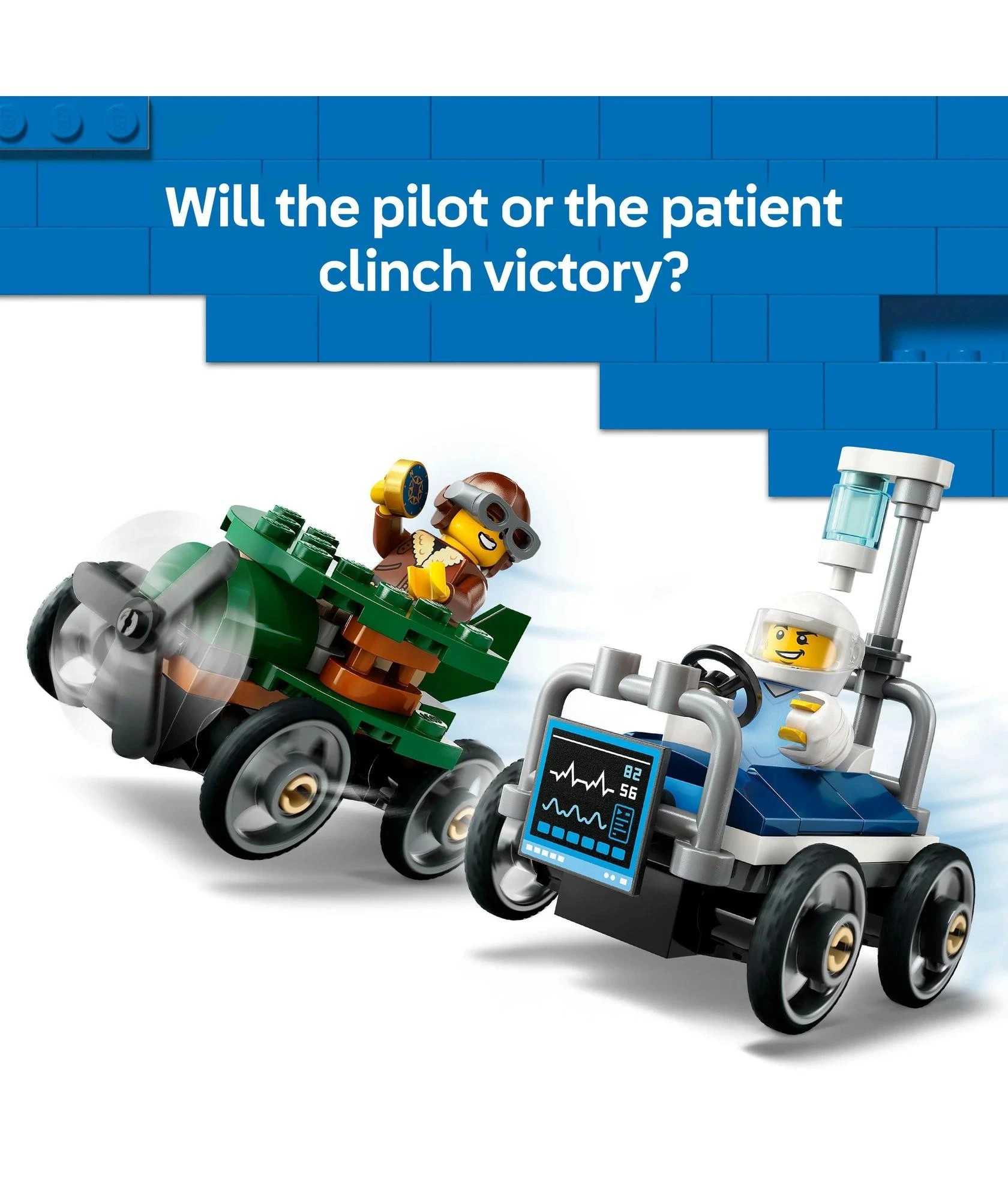 4 LEGO® City Aeroplane vs. Hospital Bed Race Car Pack 60459 - Multi, 4 of 10