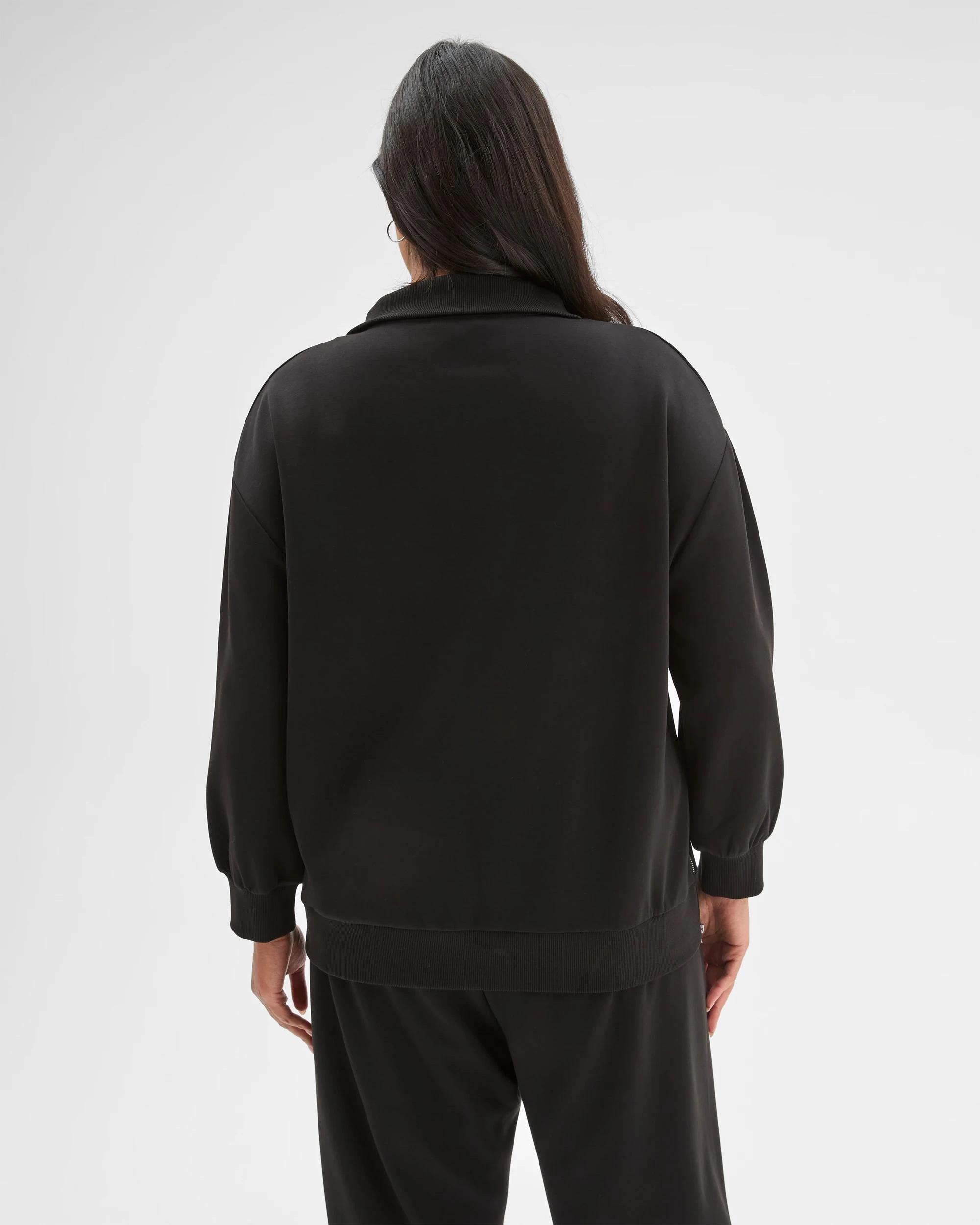 4 Target Curve Plus Size Active Studio Lounge Half Zip Knit Jumper BLACK, 4 of 5