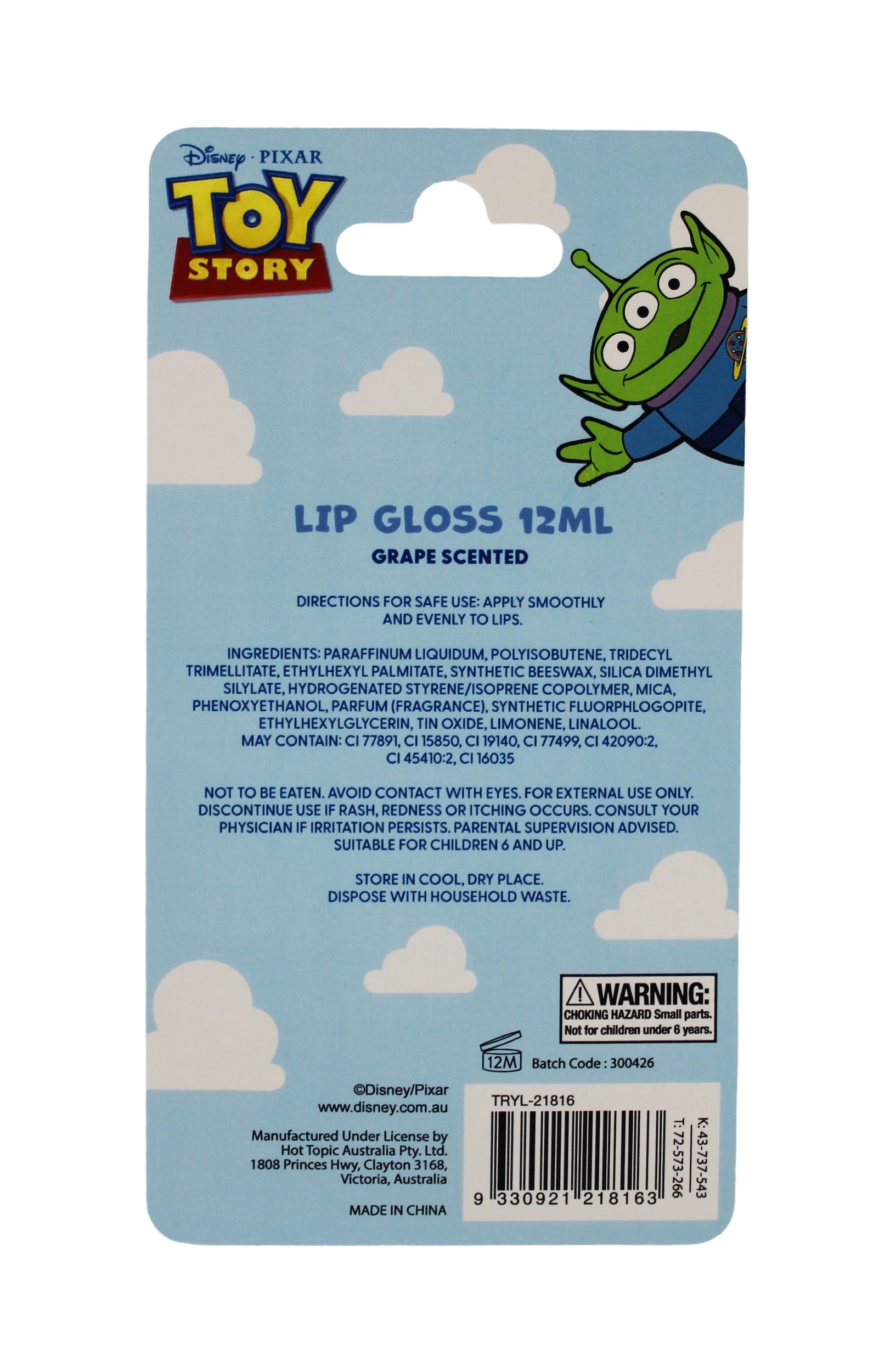 2 Disney Pixar Toy Story Lip Gloss Keychain 12ml - Grape Scented, 2 of 4