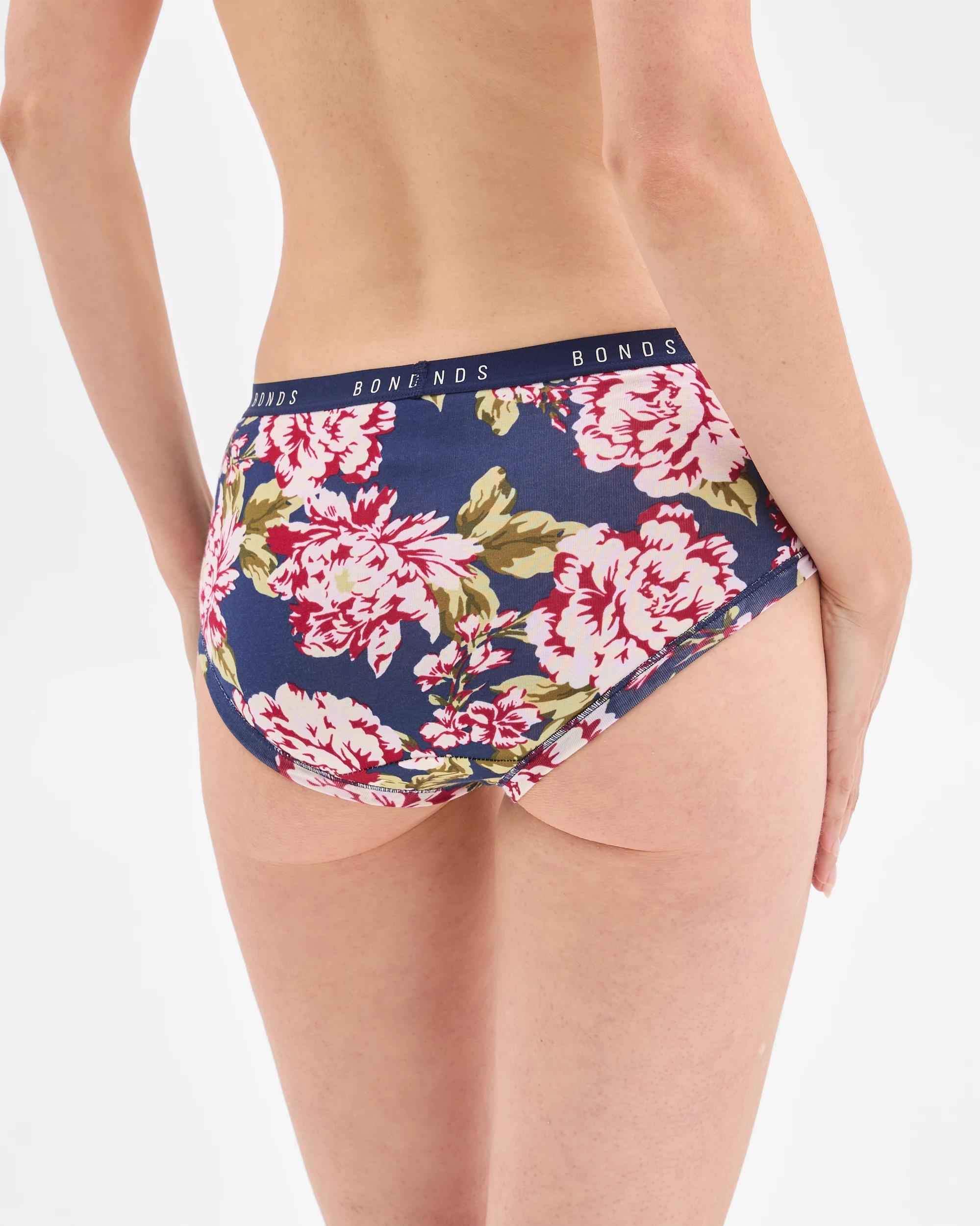 9 Bonds Cottontails 3 Pack Midi Briefs 70K VINTAGE BLOOM/WILDEST DREAMS/BLACK SEA, 9 of 10