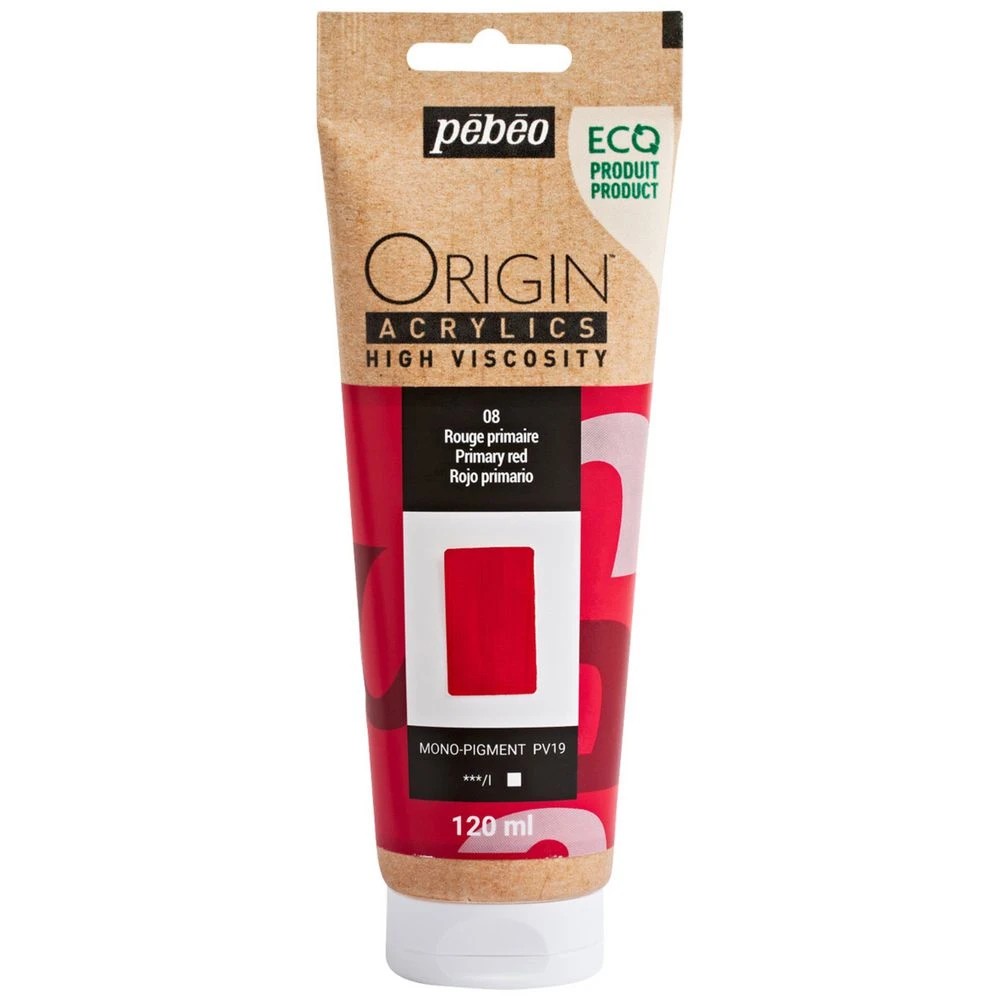 1 Pebeo Origin Acrylic Paint 120mL Primary Red, 1 of 2