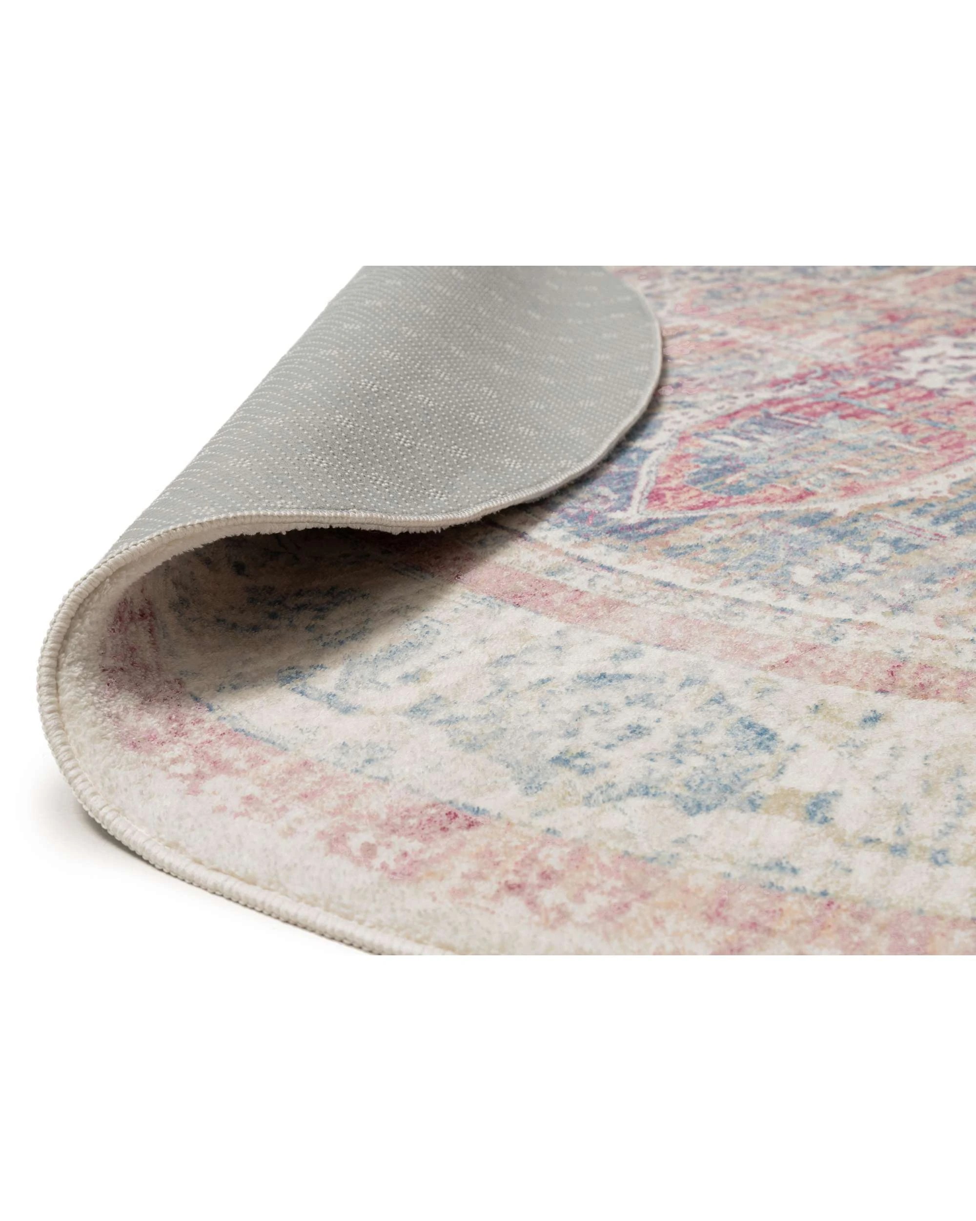 2 Loopsie Seri Medallion Washable Round Rug-120cm x 120cm - Pink, 2 of 5