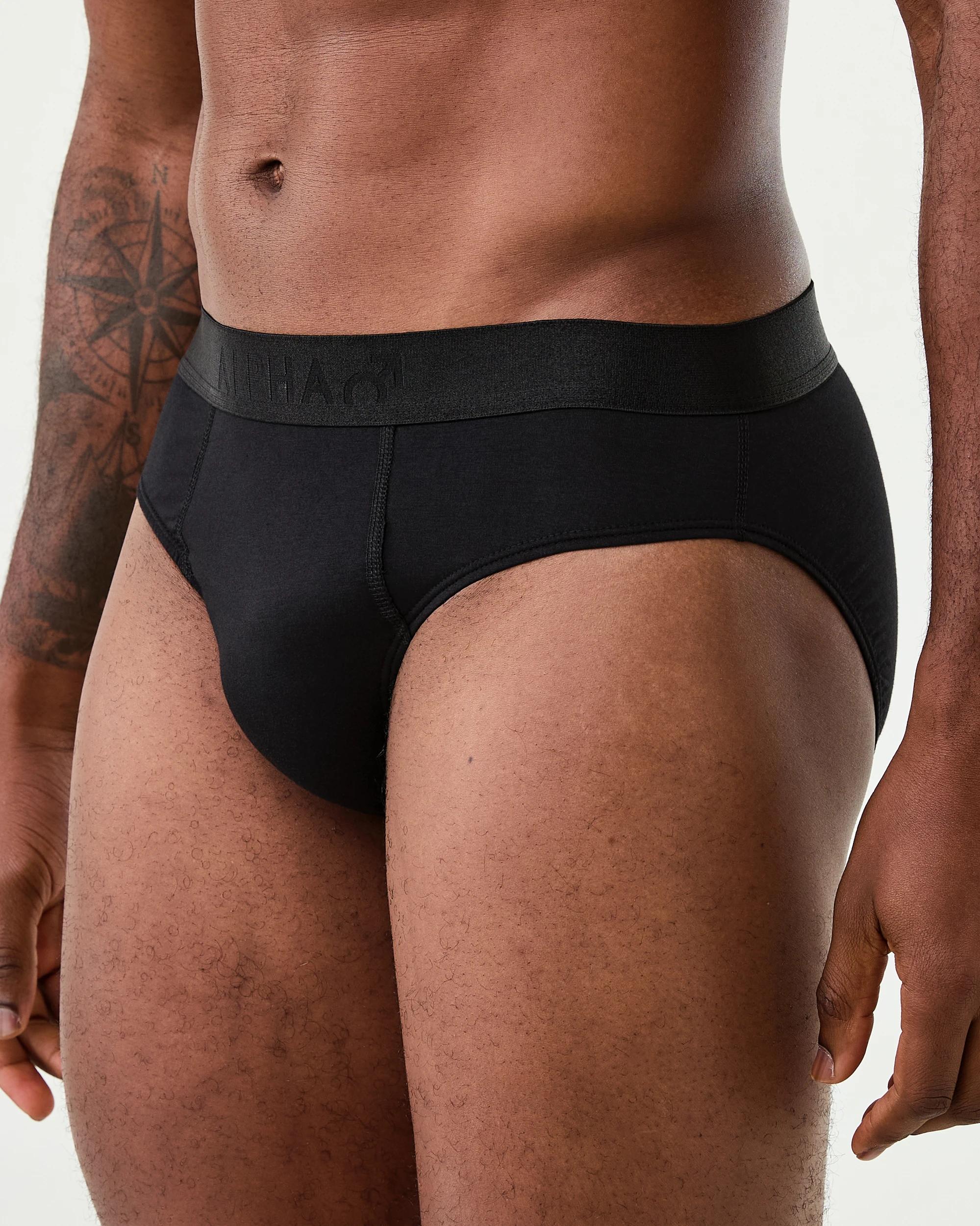 4 3 Pack Cotton Modal Briefs Black, 4 of 7