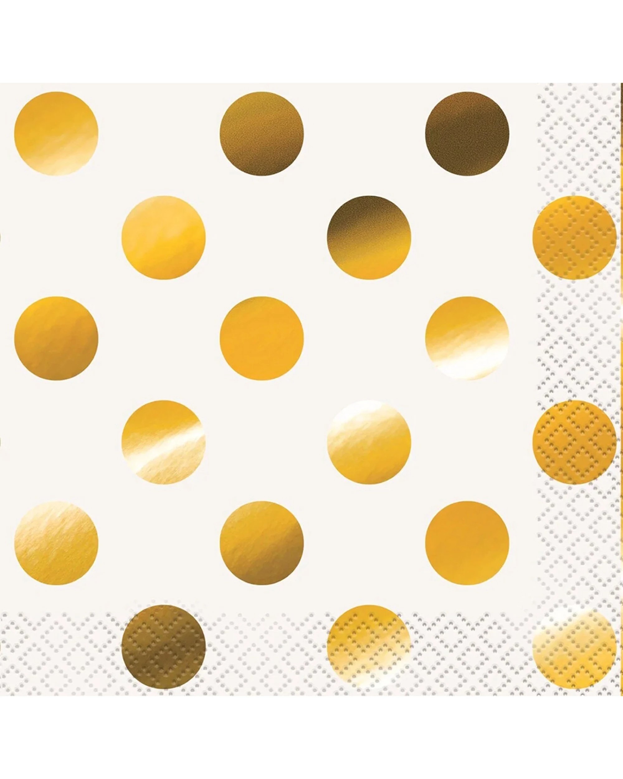 1 Meteor Party 16pc 2ply Beverage Napkins Tableware Dotted Foil - White, 1 of 1