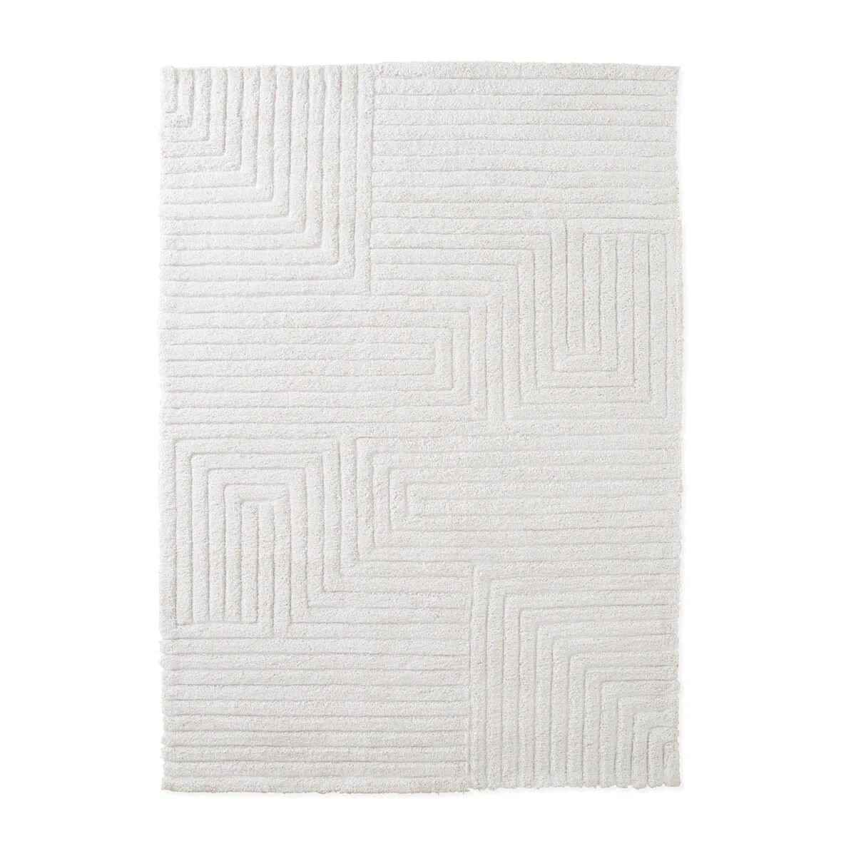 6 Linear Wool Blend Rug - White, Large - 235cm x 160cm, 6 of 9