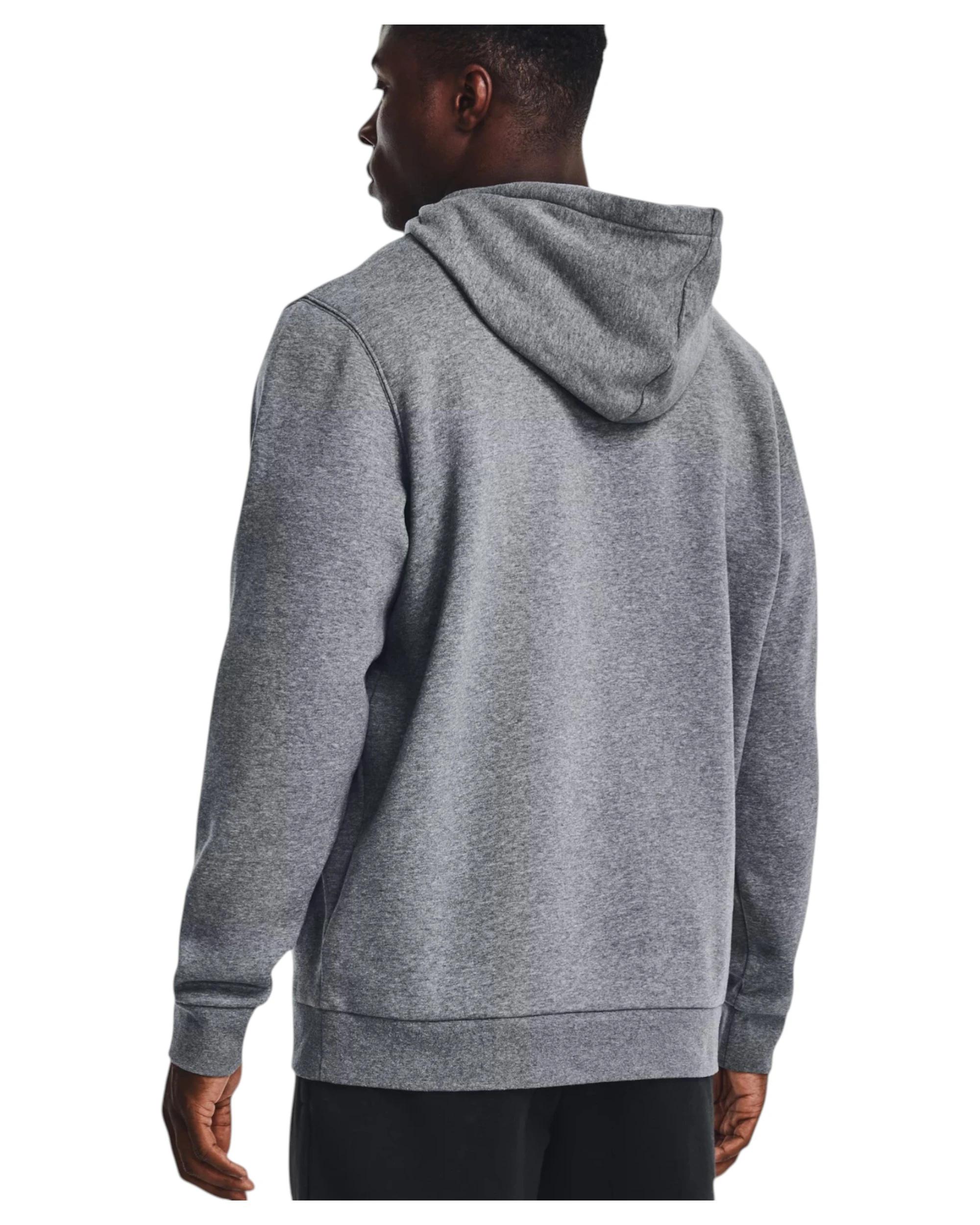2 Under Armour Mens Icon Essential Fleece PItch Gray/ White Hoodie PITCH GRAY, 2 of 6