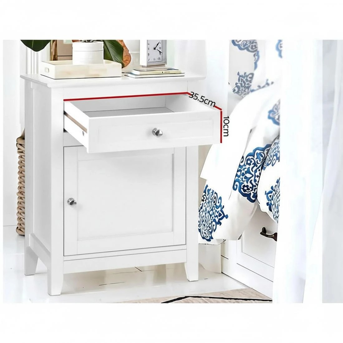 3 Artiss Bedside Tables Side Table Drawers Nightstand - White, 3 of 6