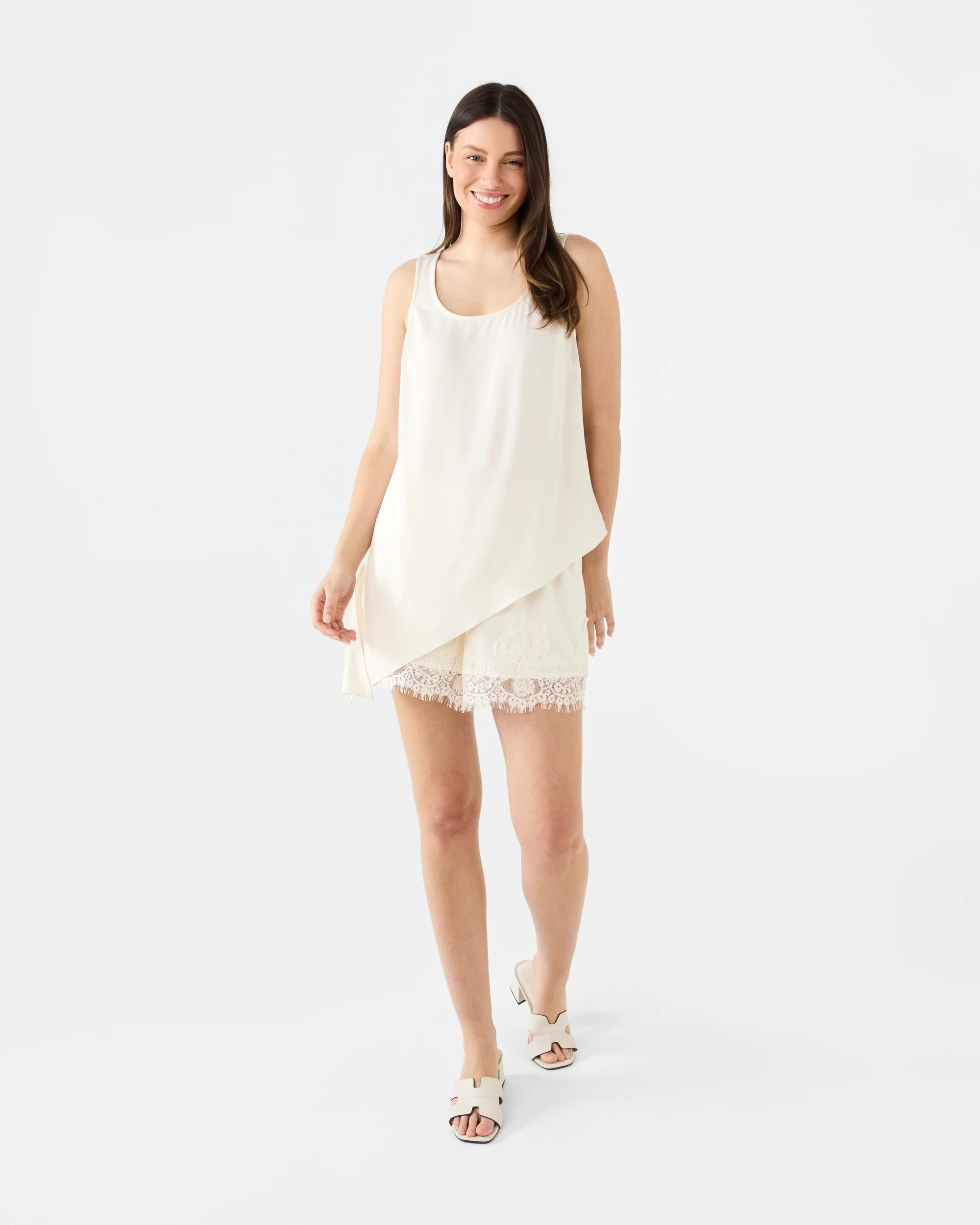 8 Lace Trim Satin Shorts Vanillaoat, 8 of 8