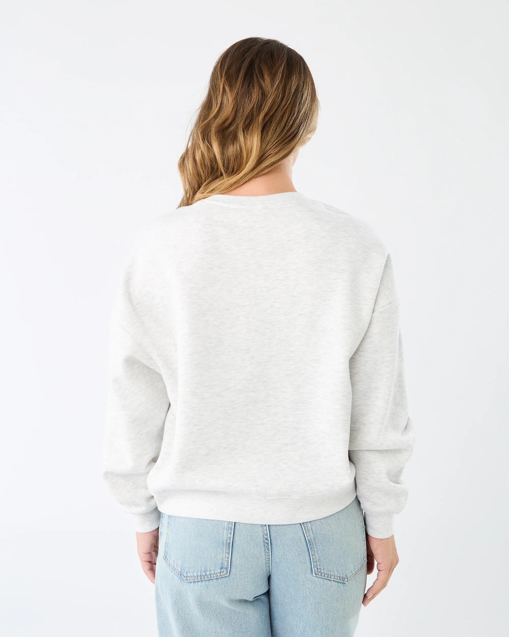 3 Oversized Crew Neck Sweatshirt Wht Marle, 3 of 5