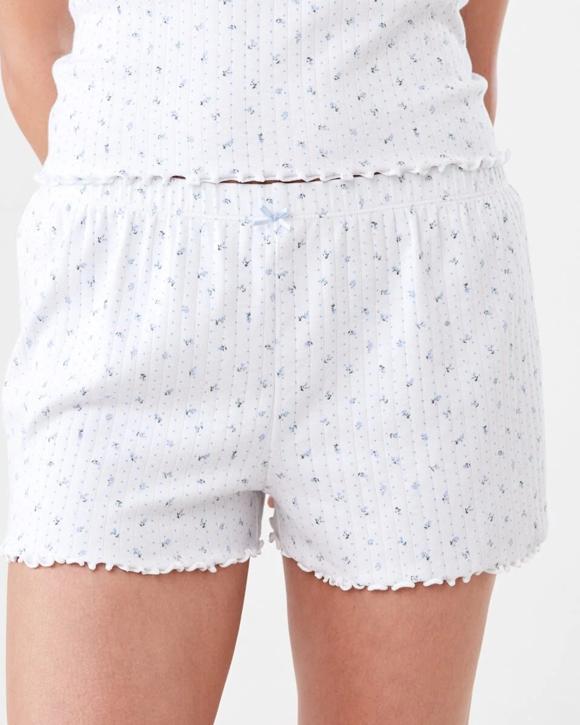 Cotton Blend Rib Shorts