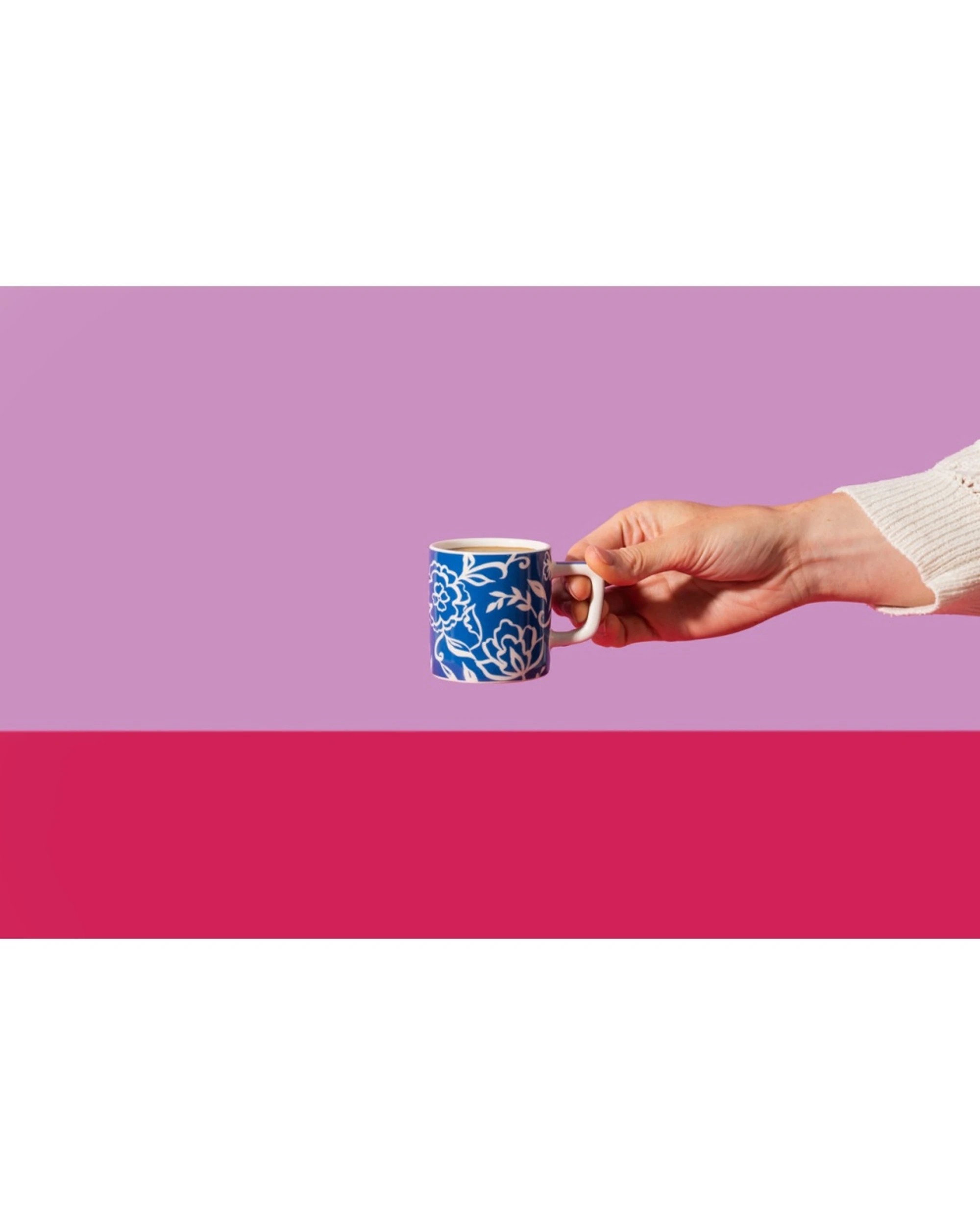 7 La Cafetiere 4pk Ceramic Espresso Cup Drinking Mug Set 120ml Blu Fiorato Floral - Blue, 7 of 7