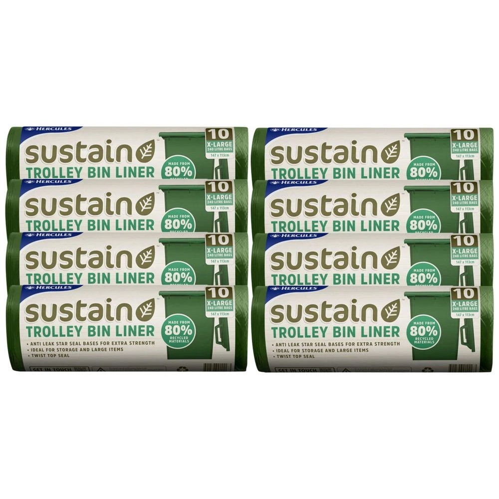 1 Hercules  Trolley Bin Liner Extra Large 240L 80 Pk, 1 of 2