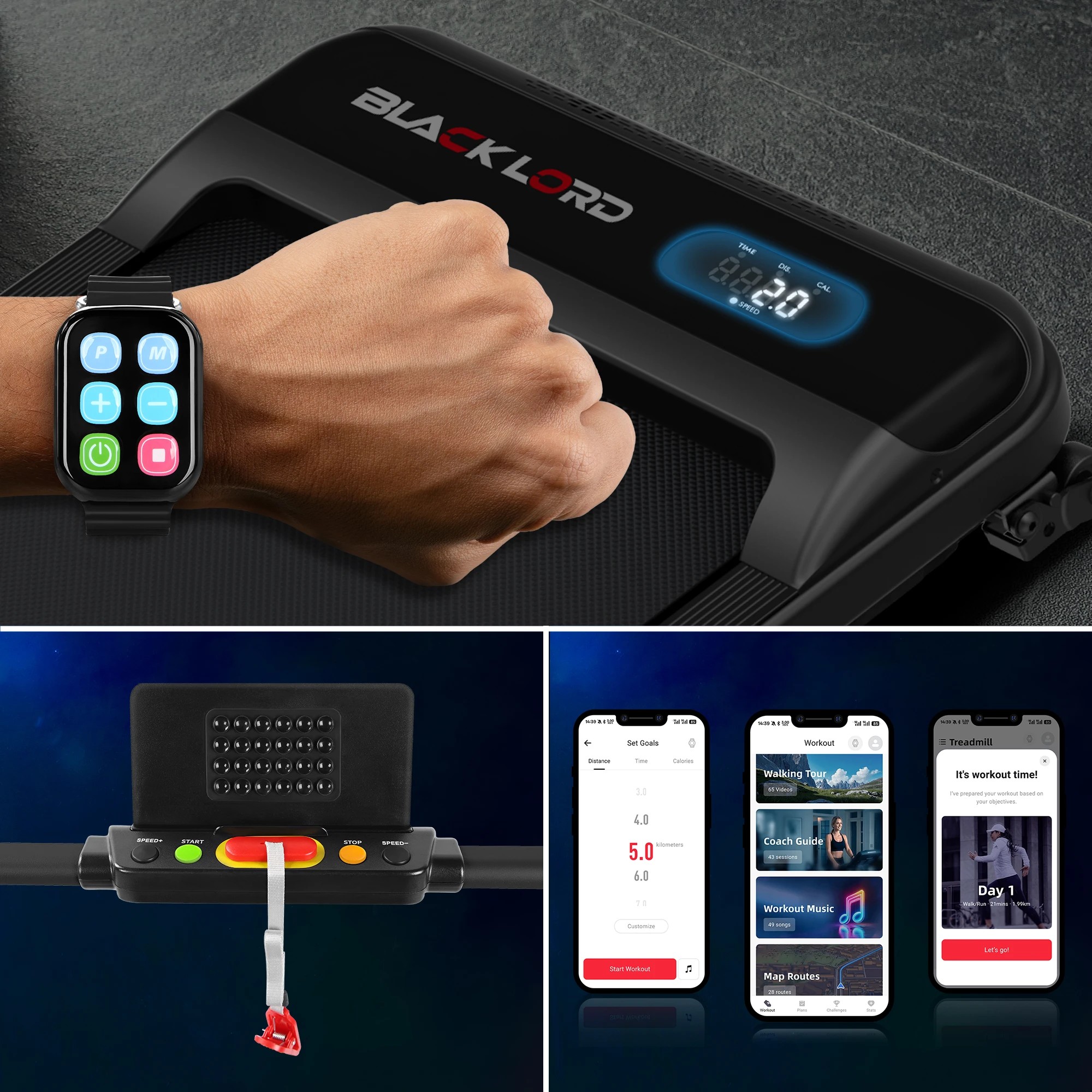 6 Black Lord Treadmill Electric Walking Pad Home Office Incline Foldable - Black, 6 of 9