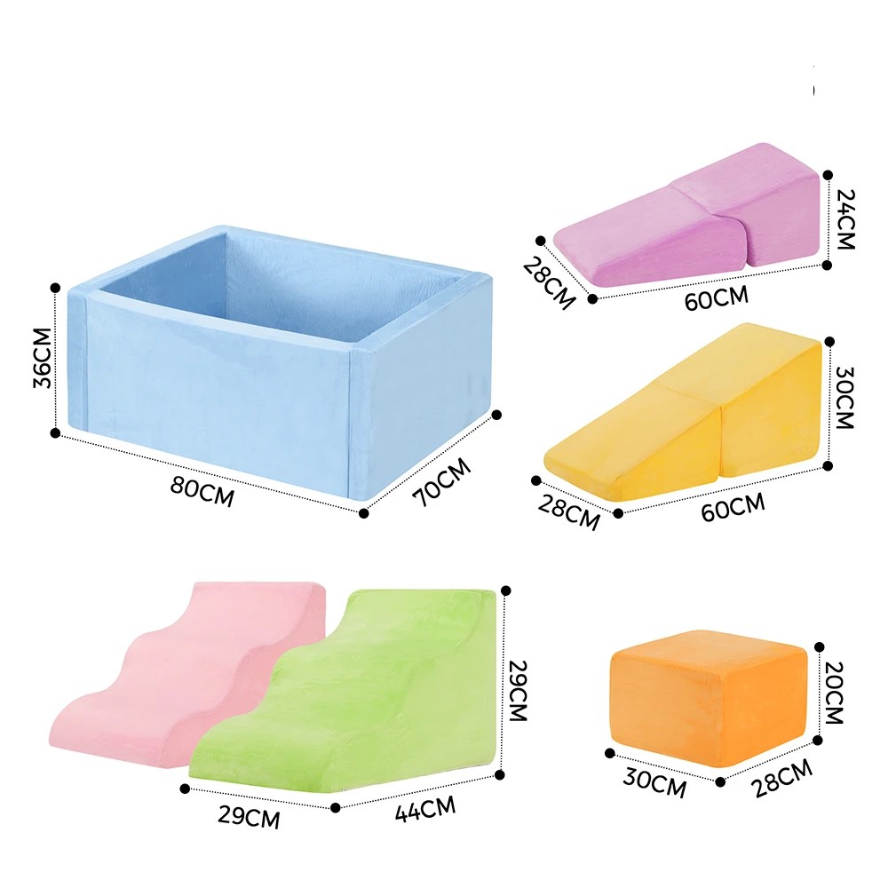 2 Playpals 7-Piece Kids Foam Climbing Blocks Set Toddlers Crawling Activity Toys - Multi, 2 of 3