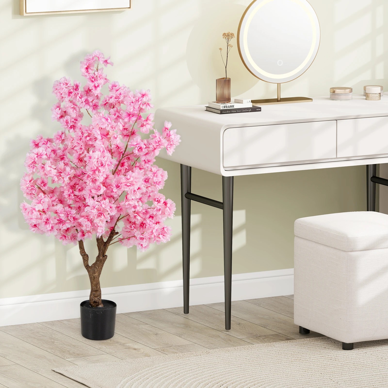 3 Costway 1.2M Artificial Cherry Blossom Tree Fake Potted Floral Plant, 3 of 4