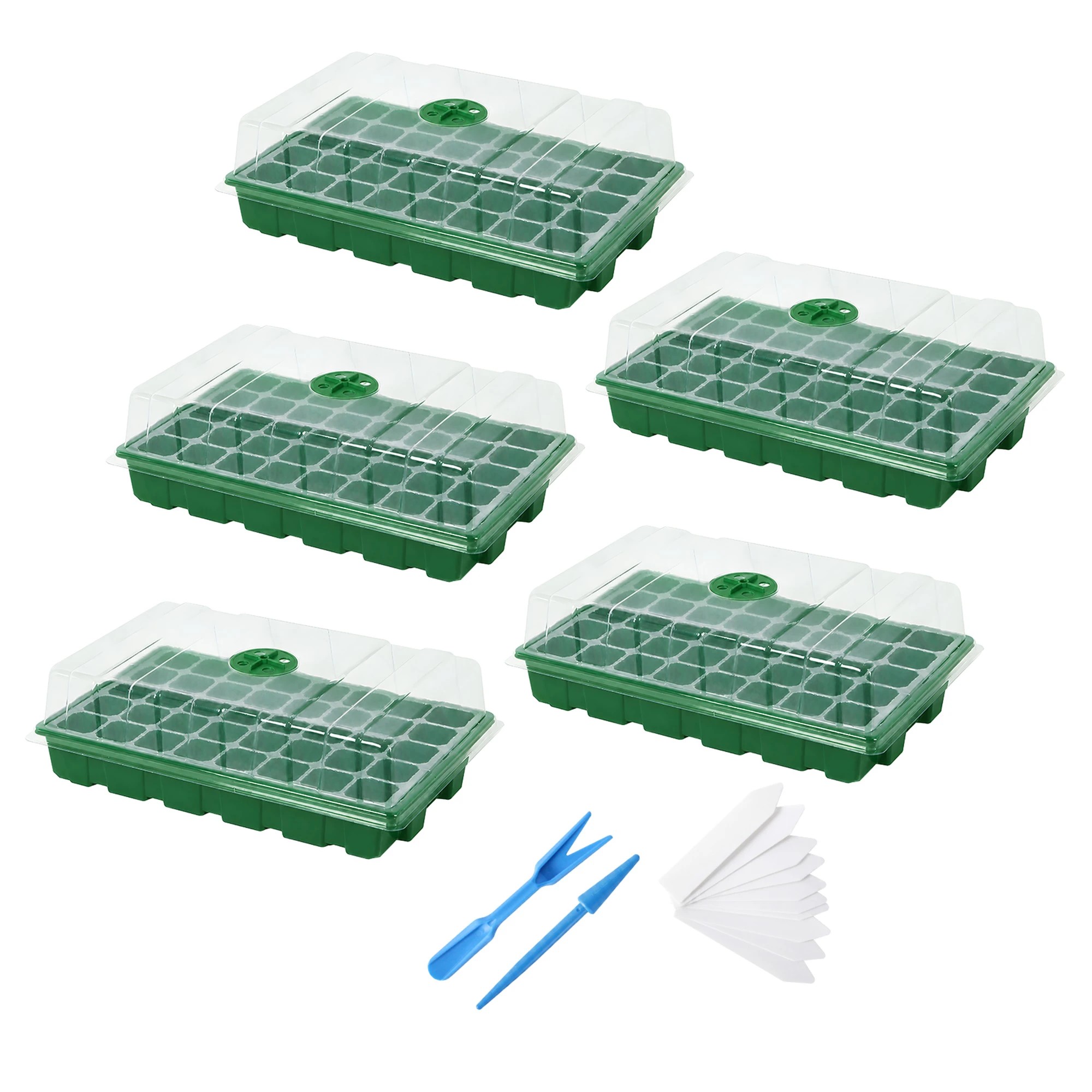 1 Toque Seedling Tray 5 Pack Greenhouse Kit With Vented Dome For Grouth Green, 1 of 8