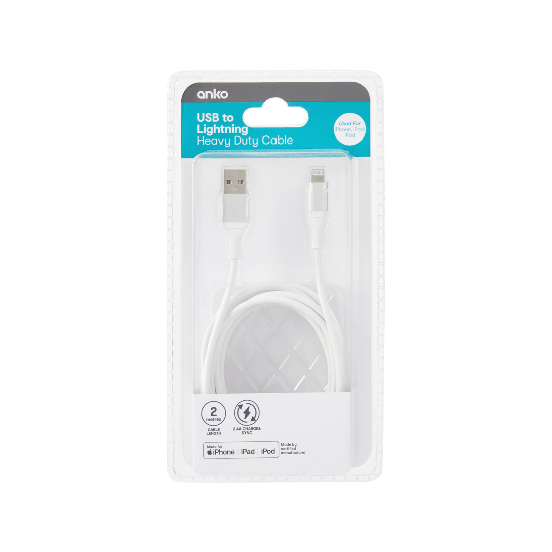 6 USB to Lightning Heavy Duty Cable - 2m, 6 of 6