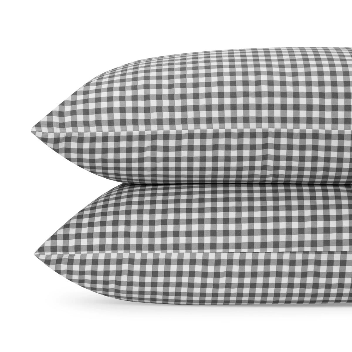 2 250 Thread Count Gingham Cotton Sheet Set - King Bed, Grey, 2 of 7