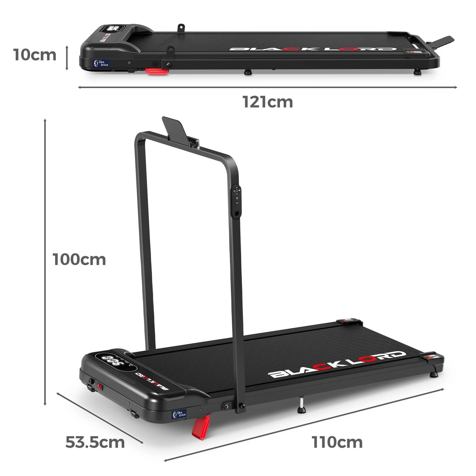 3 Black Lord Treadmill Electric Walking Pad Folding Incline Magnetic Remote - Black, 3 of 10