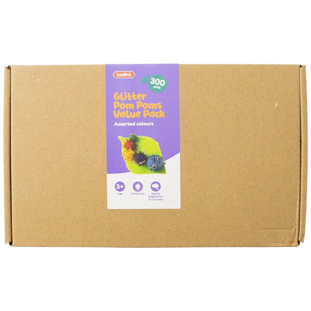 1 Kadink Pom Poms Glitter Assorted 300 Pack, 1 of 2