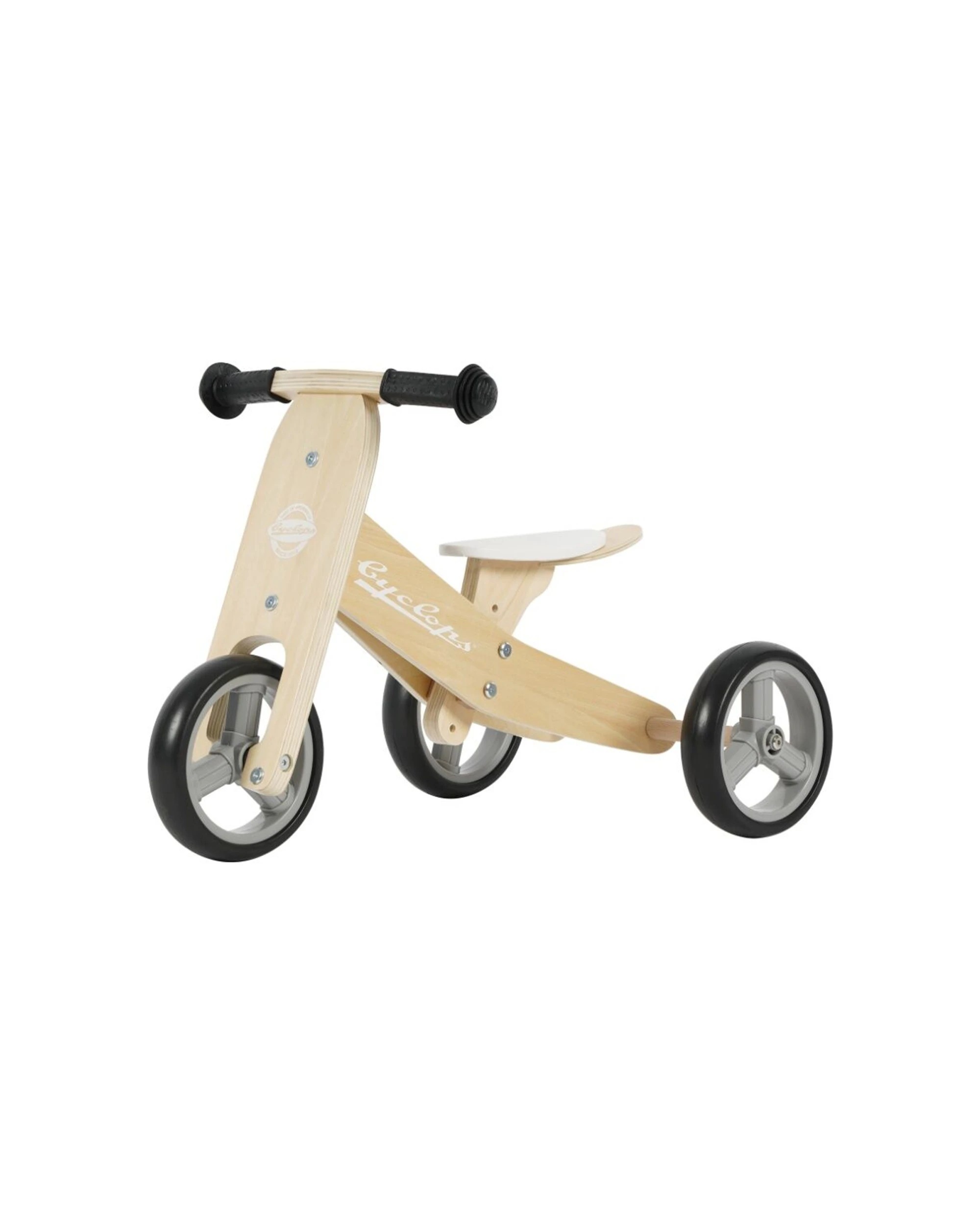 1 Cyclops 2-In-1 Wooden Trike And Balance Bike EVA Tyres Age 18-36 Months - Plain, 1 of 5