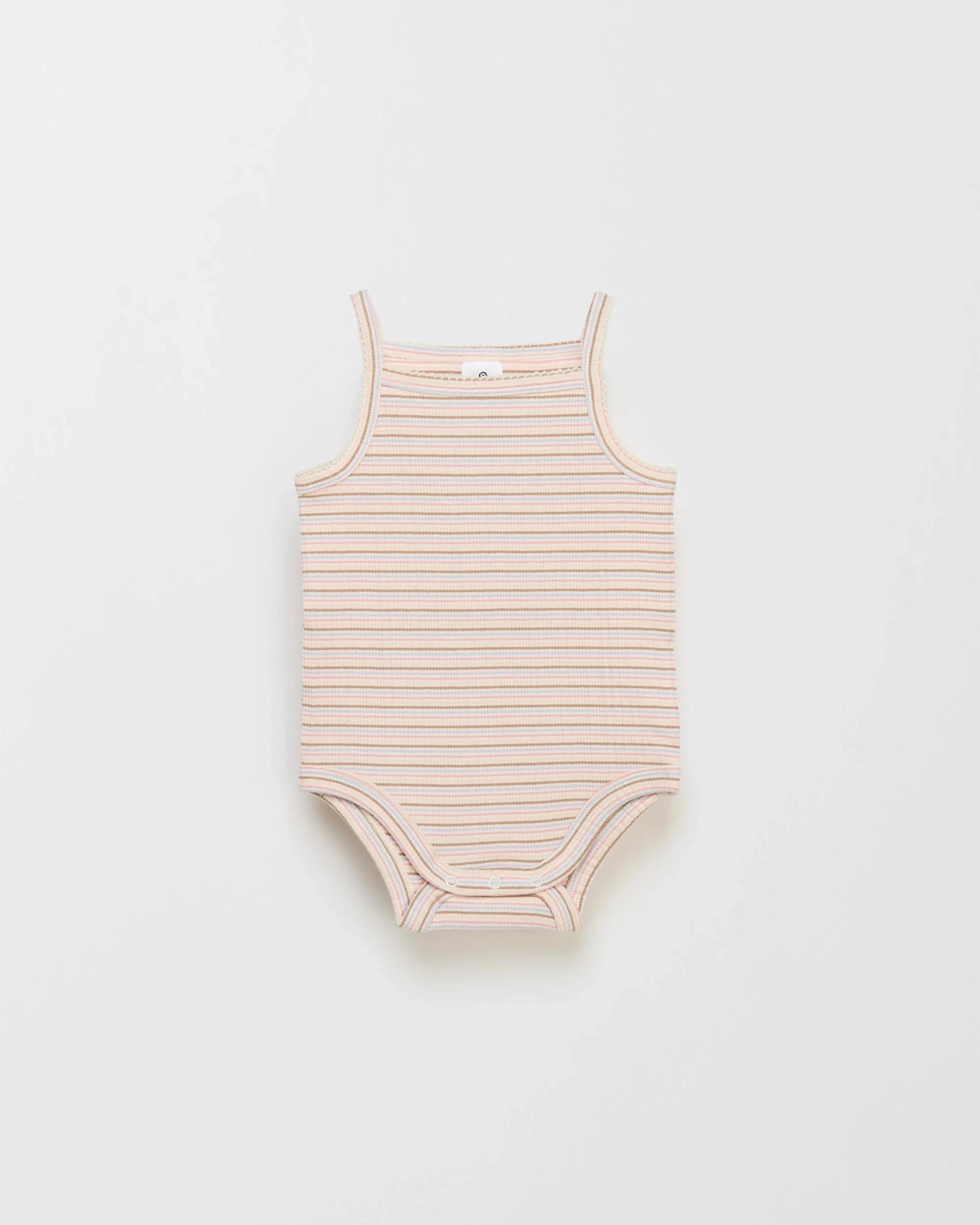 4 Target Baby Organic Cotton Baby Rib Bodysuit 3 Pack RETRO STRIPE, 4 of 4