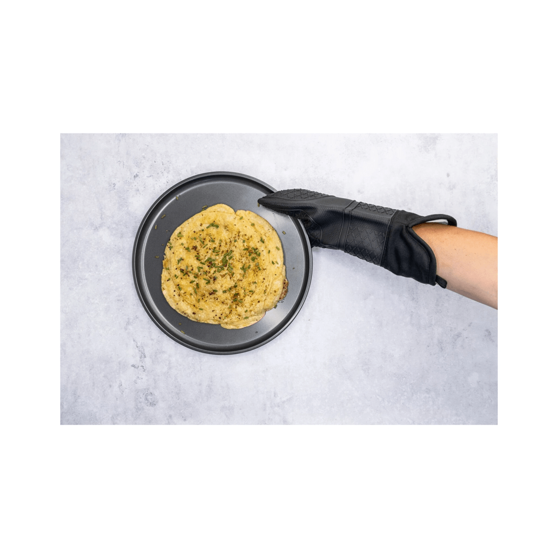 5 Cuisena Silicone And Fabric Kitchen Oven Glove Heat Resistant For Baking
 - Black, 5 of 5