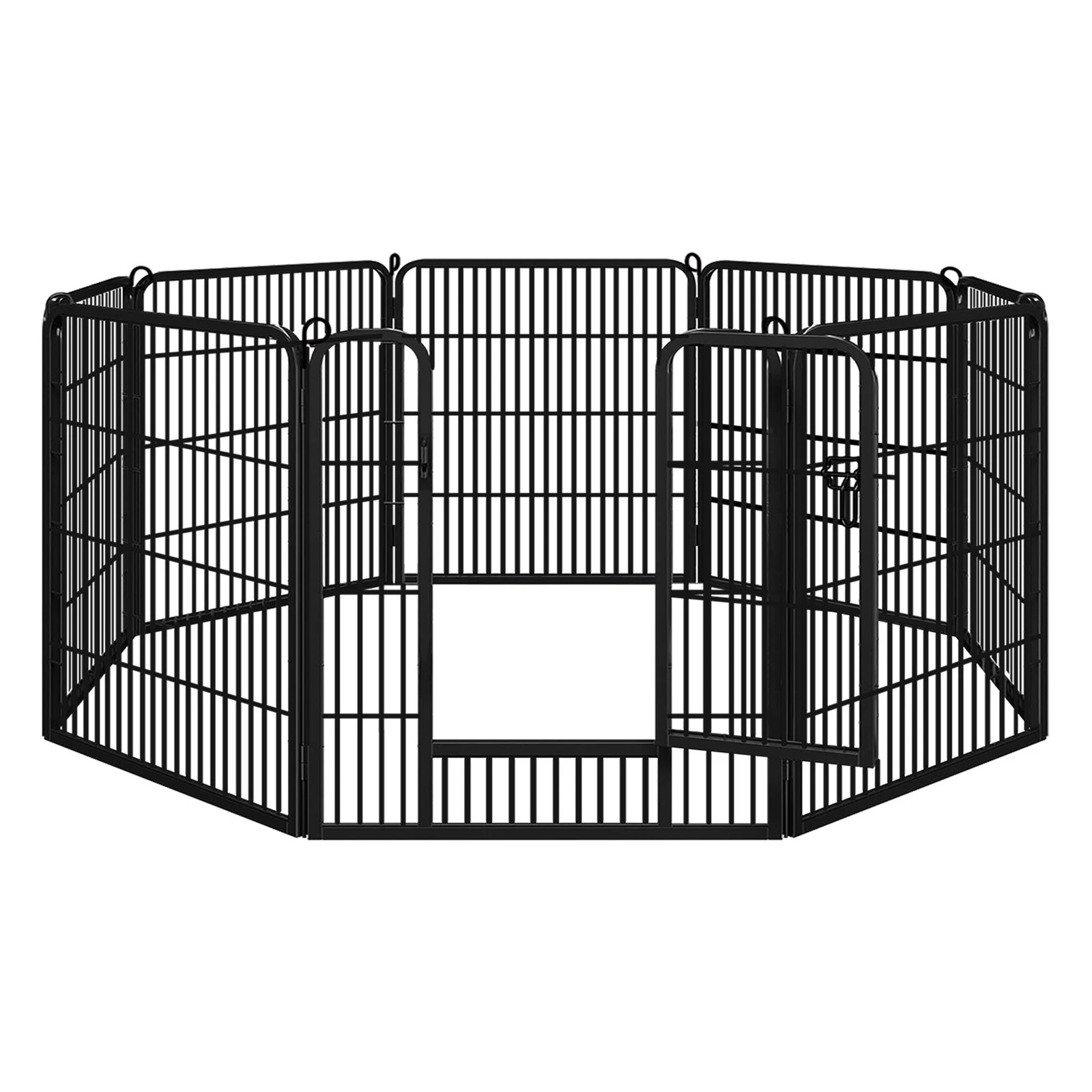 2 Beastie Dog Playpen Pet Enclosure Cage 8 Panel Metal Puppy Fence Exercise 24" - Black, 2 of 7