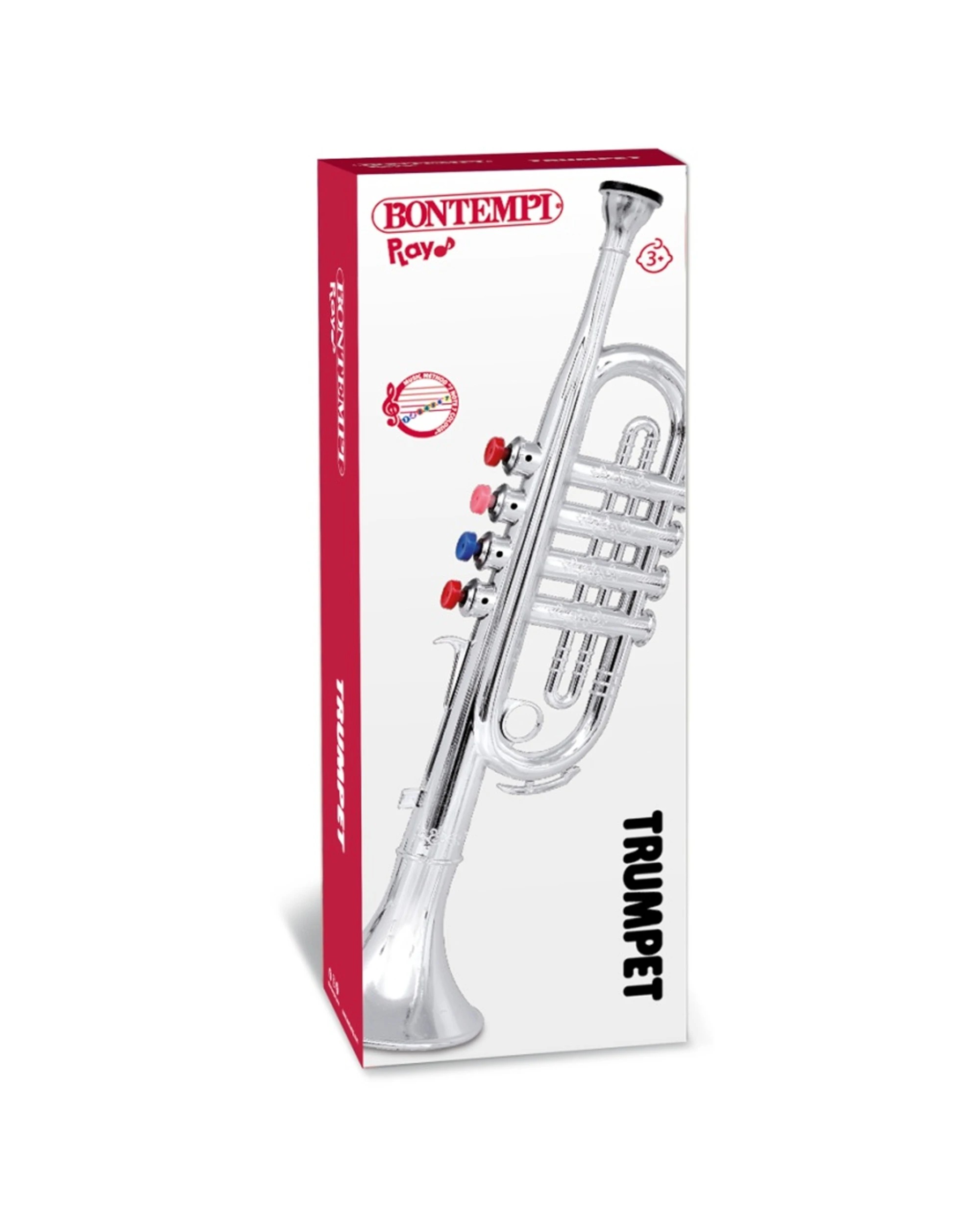 3 Bontempi Trumpet With 4 Coloured Keys Musical Instrument 42cm - Silver, 3 of 3