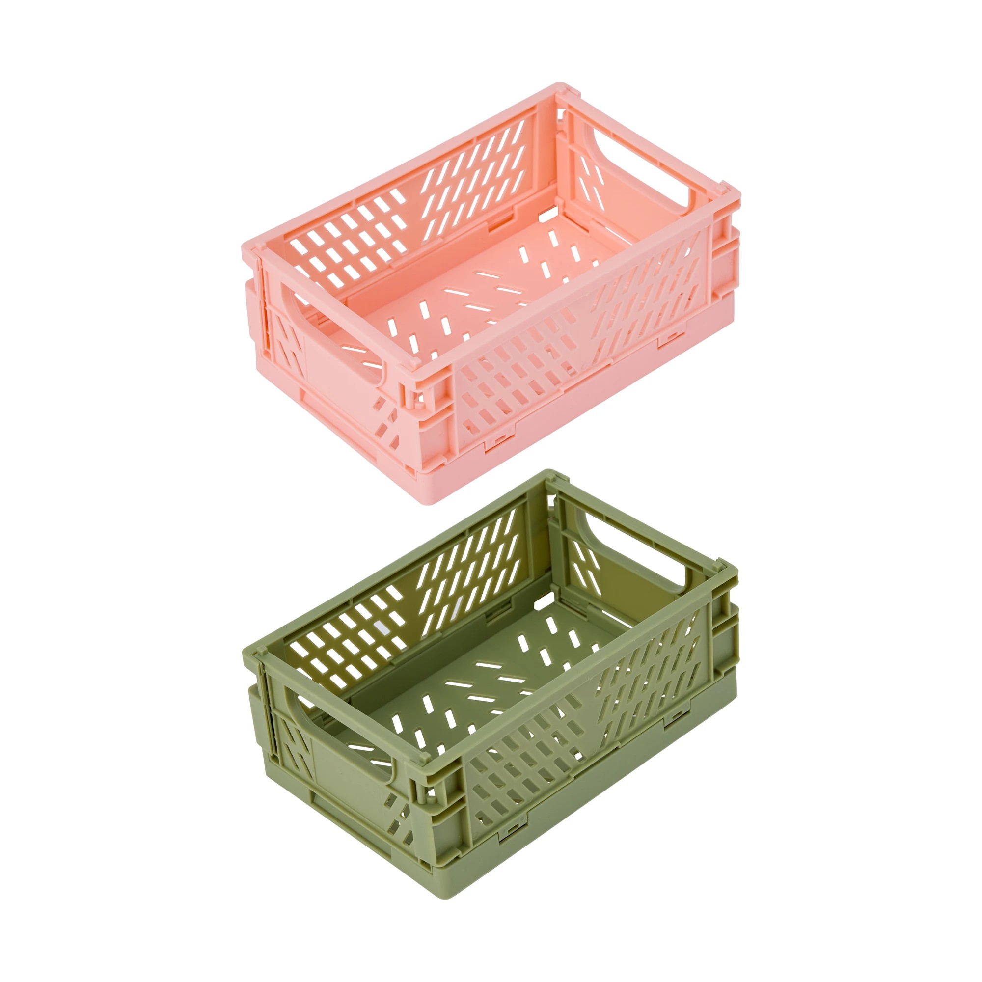 1 2 Pack Collapsible Containers - Pink and Green, 1 of 7