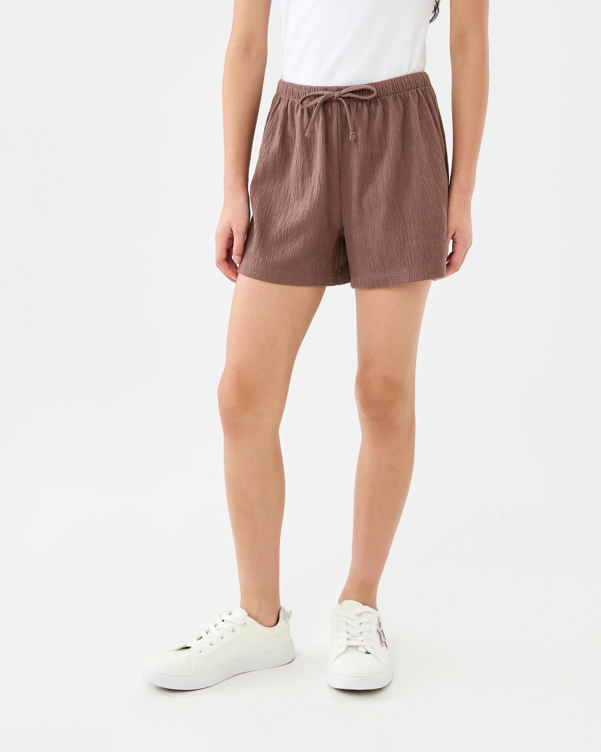 1 Crinkle Shorts Brn Coffee, 1 of 4